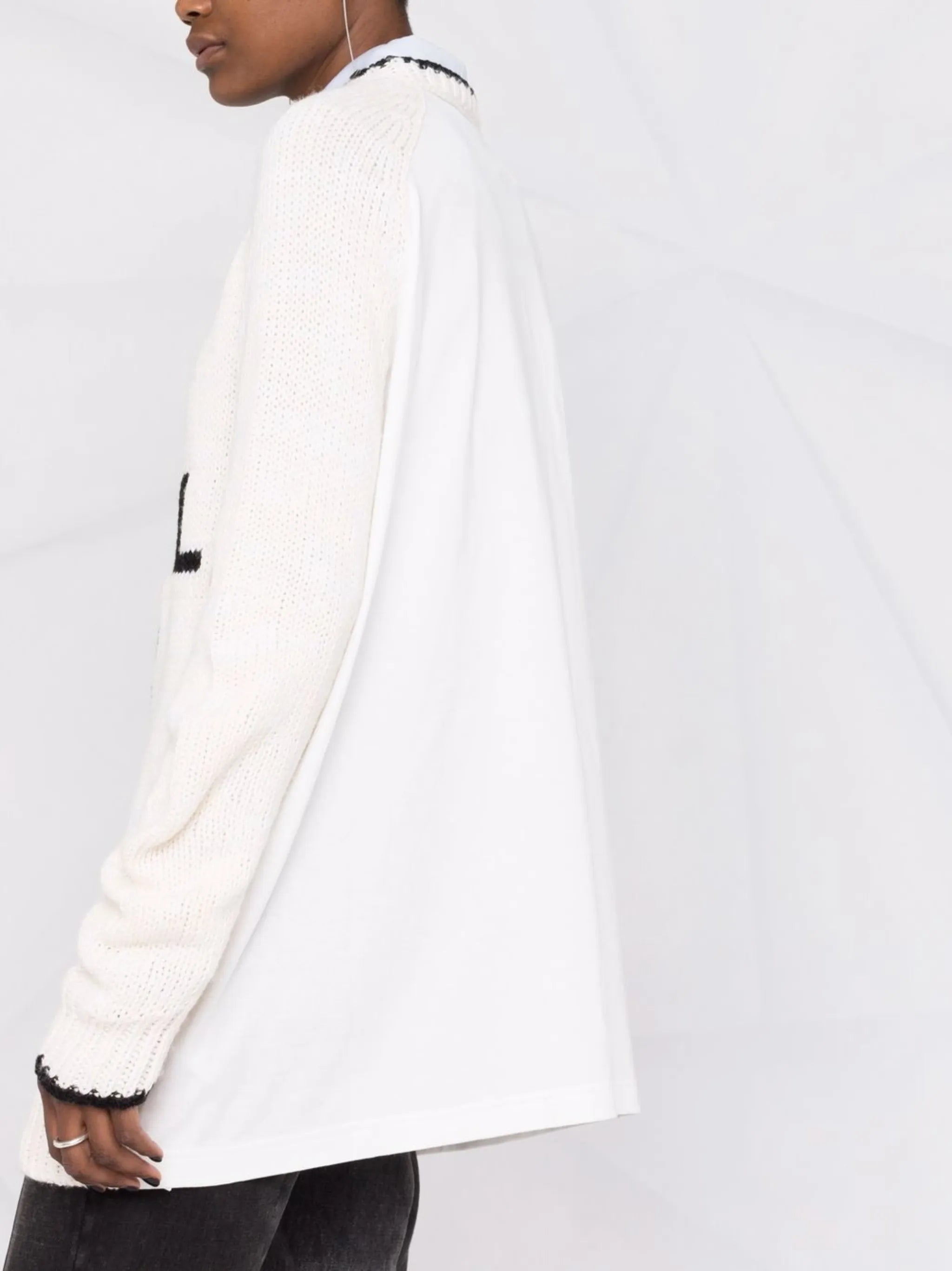 oversized logo-intarsia jumper