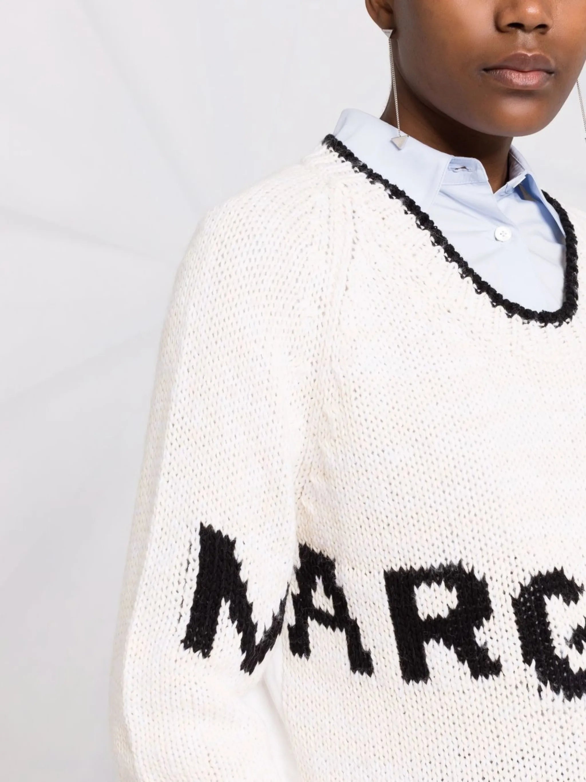 oversized logo-intarsia jumper