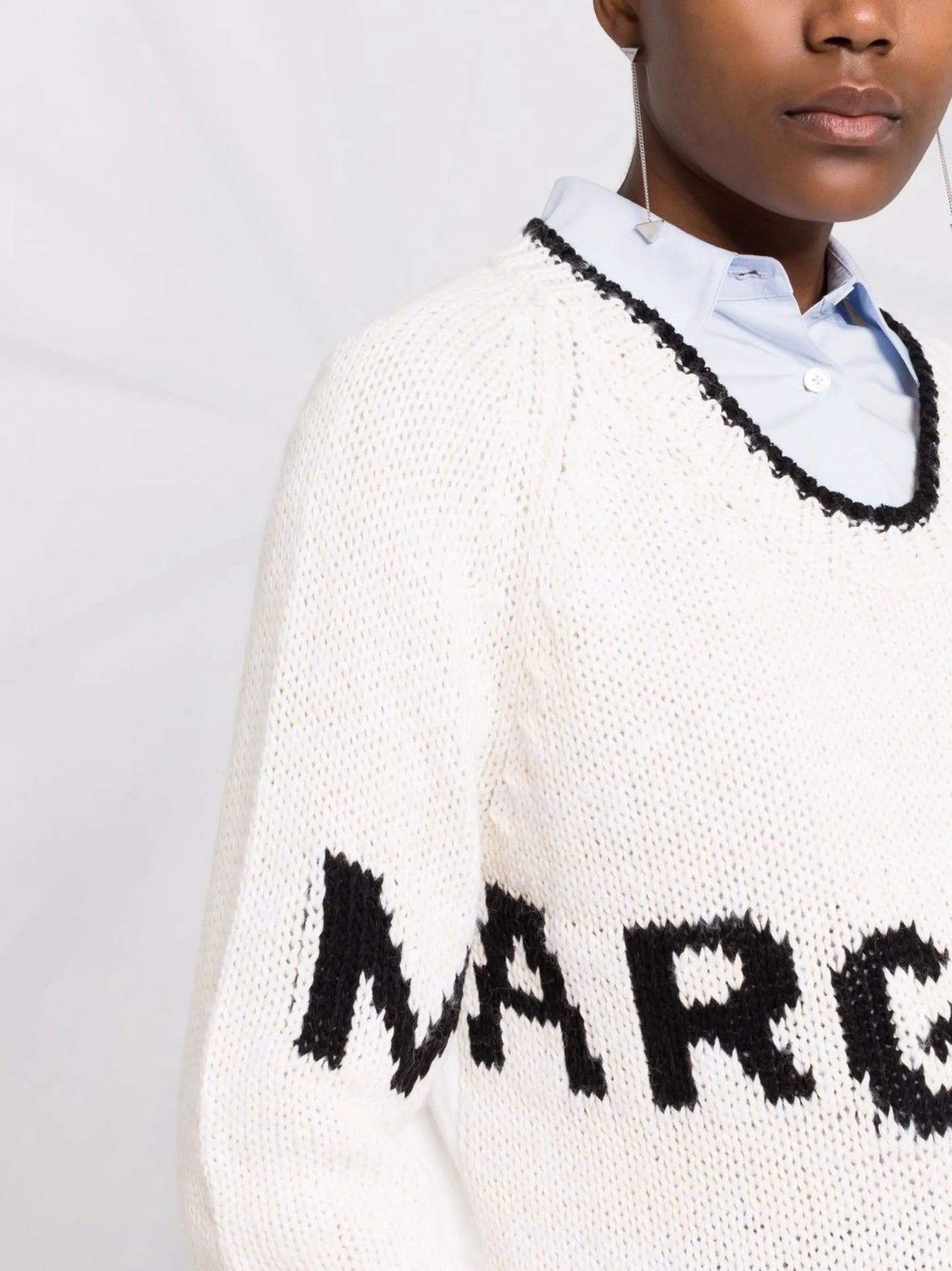 oversized logo-intarsia jumper
