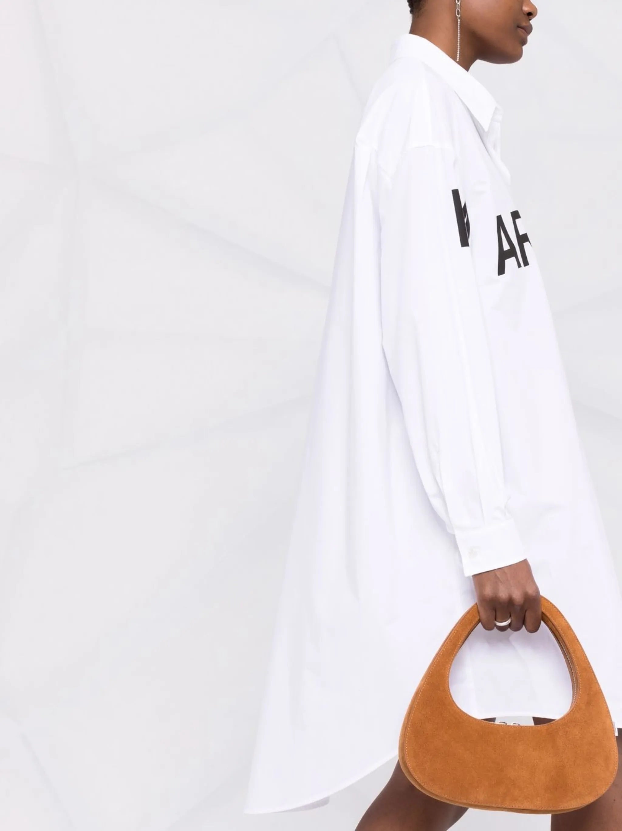 logo-graphic print shirt dress
