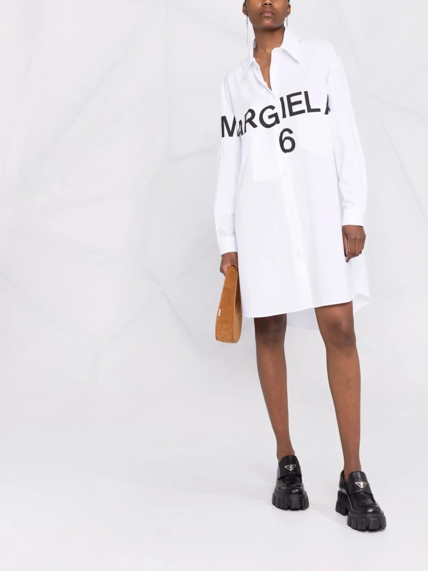 logo-graphic print shirt dress