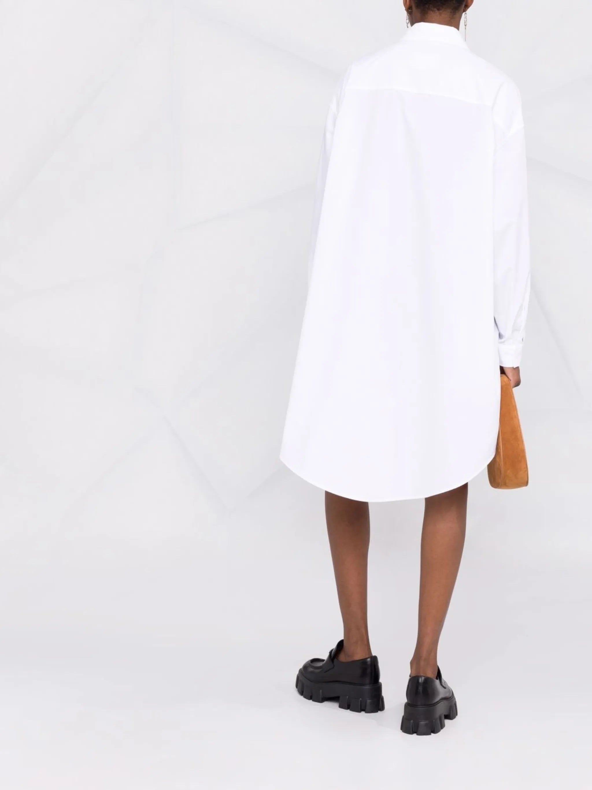 logo-graphic print shirt dress