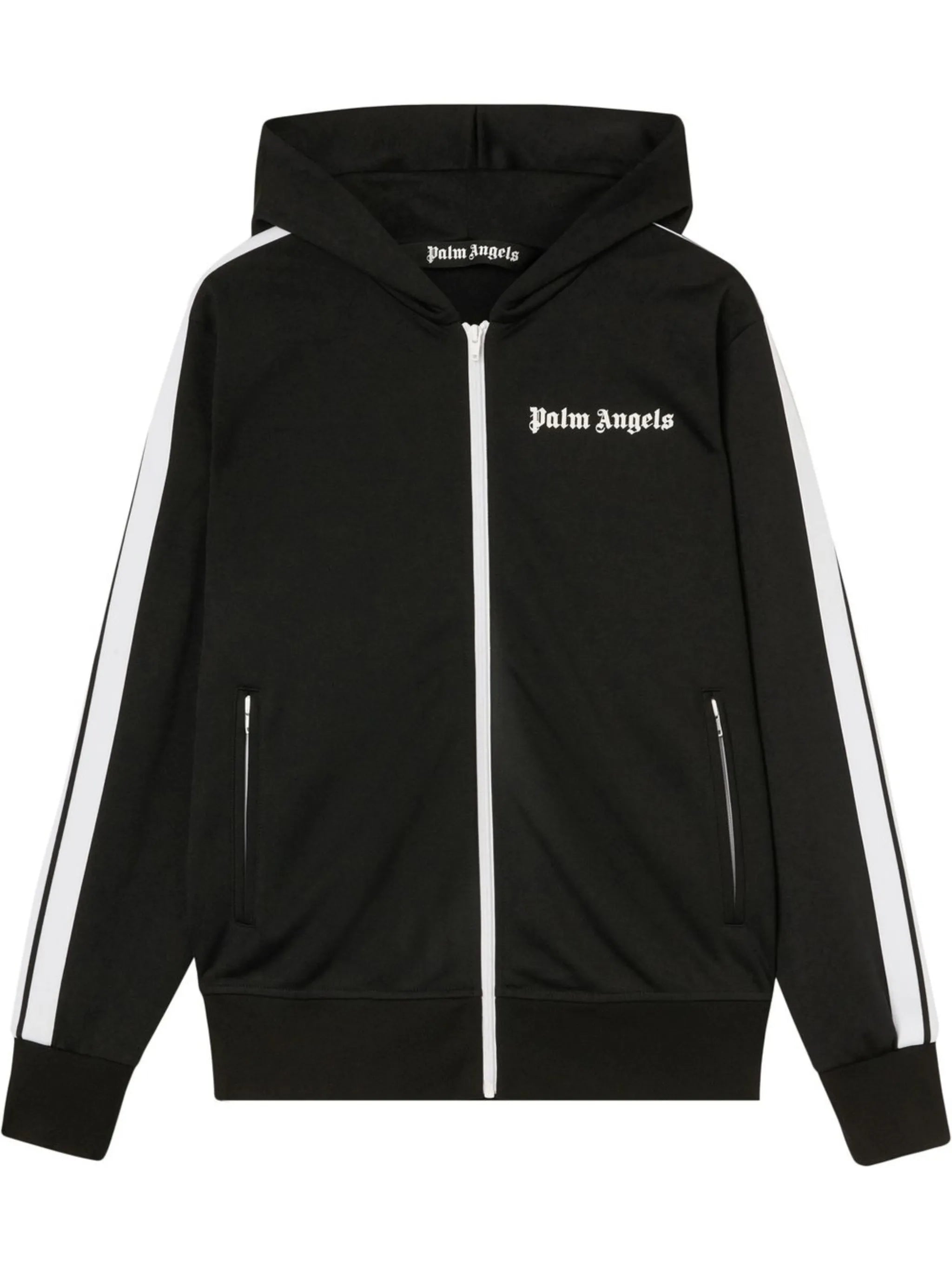 logo-print side-stripe hoodie