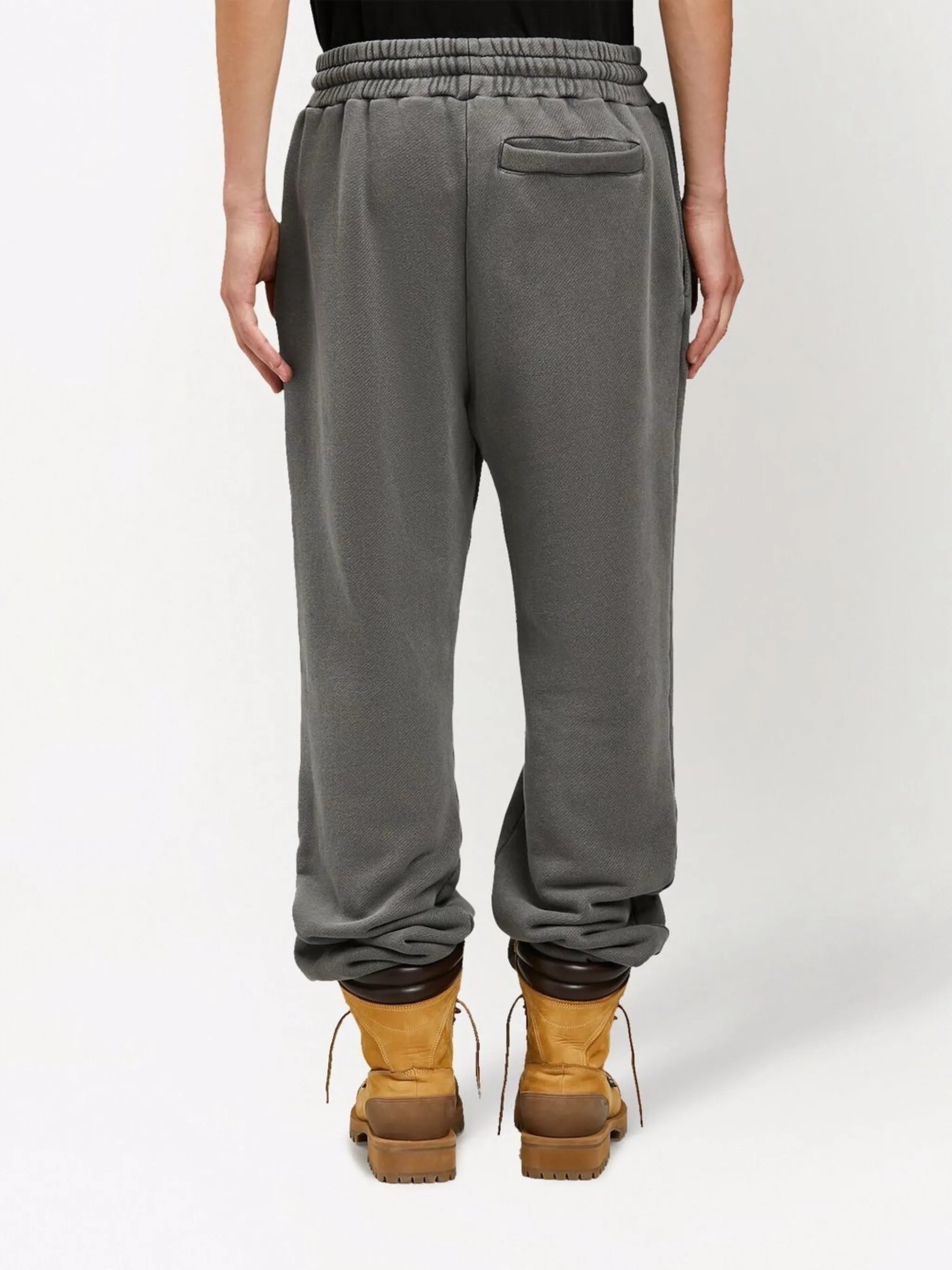 Curved Logo-print drawstring track pants