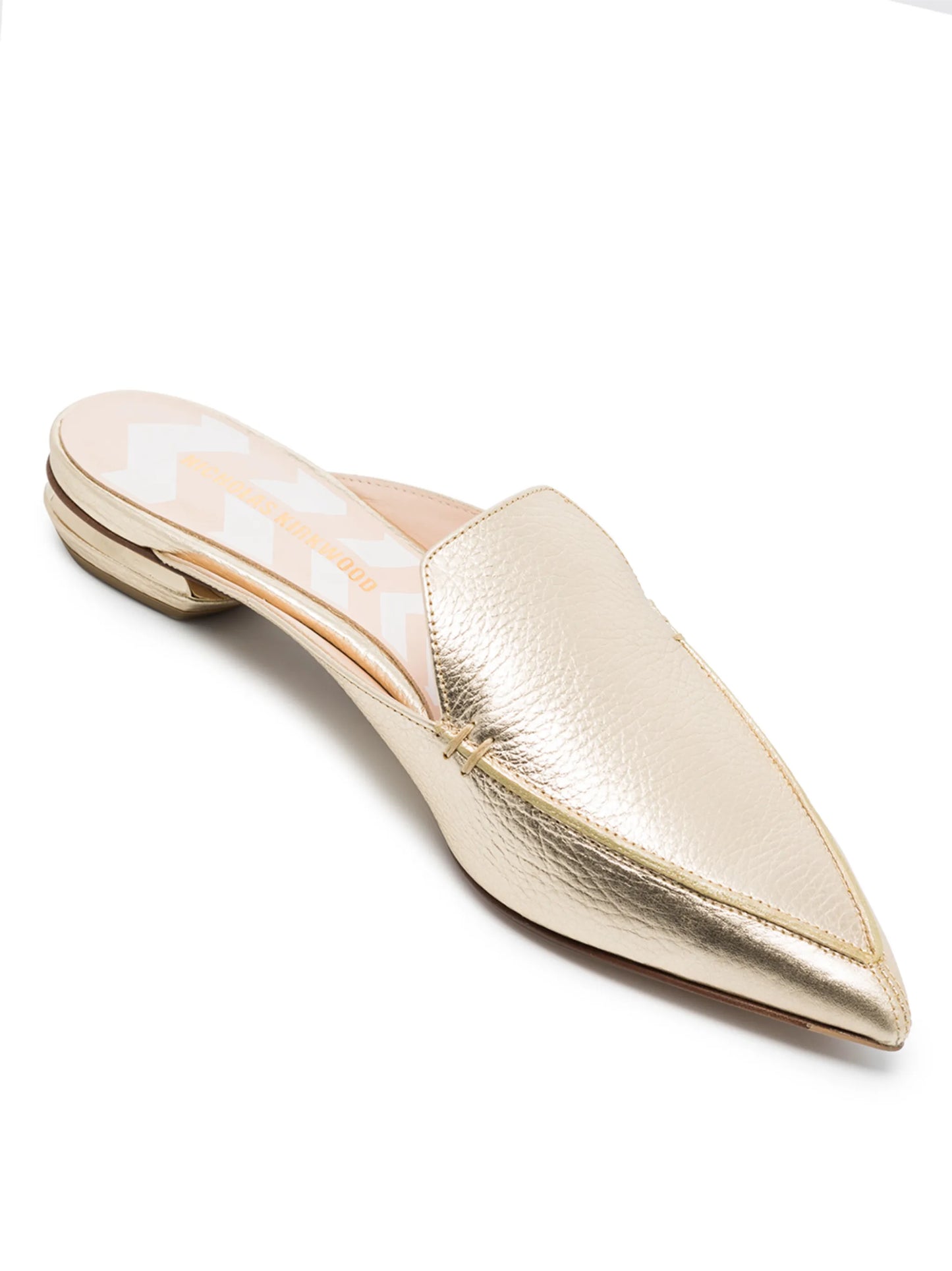 BEYA metallic-effect mules