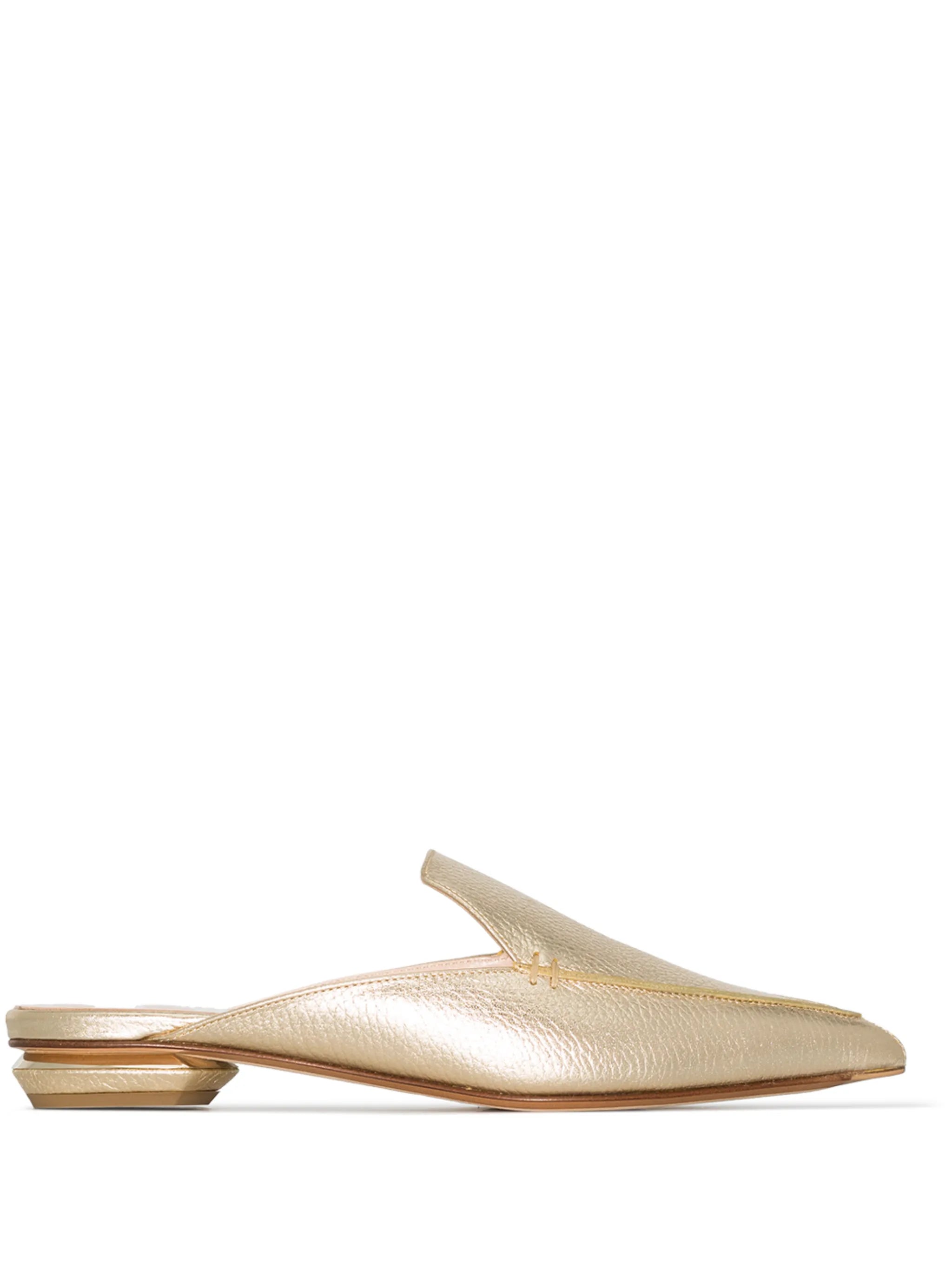 BEYA metallic-effect mules