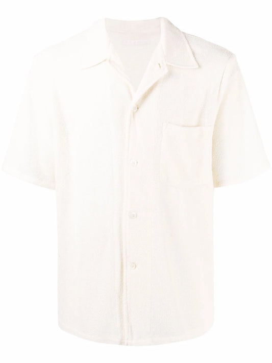 textured-finish short-sleeve shirt