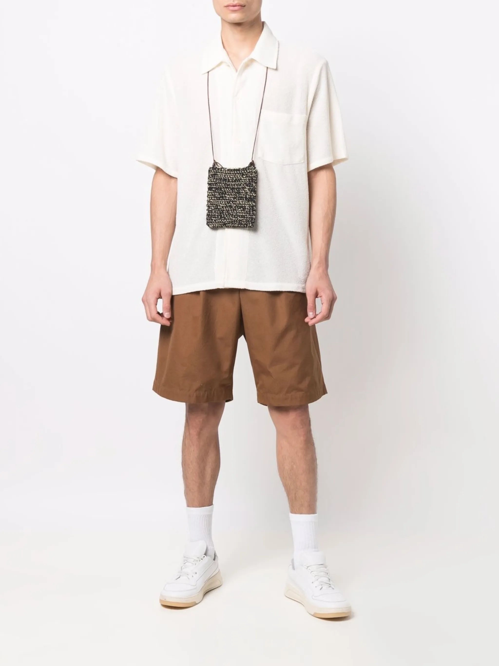 textured-finish short-sleeve shirt