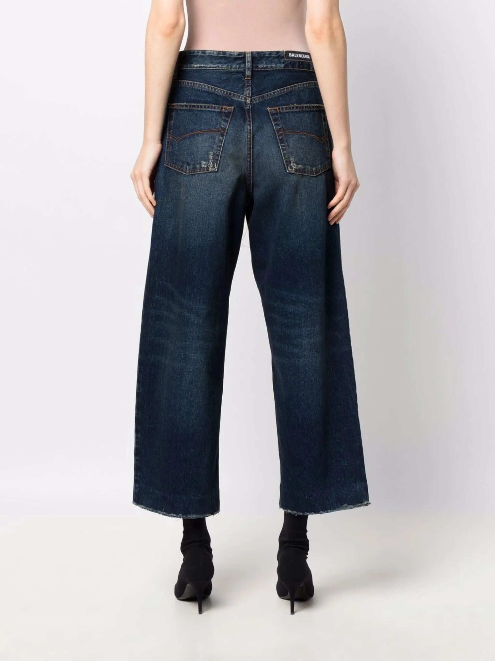 cropped wide-leg jeans