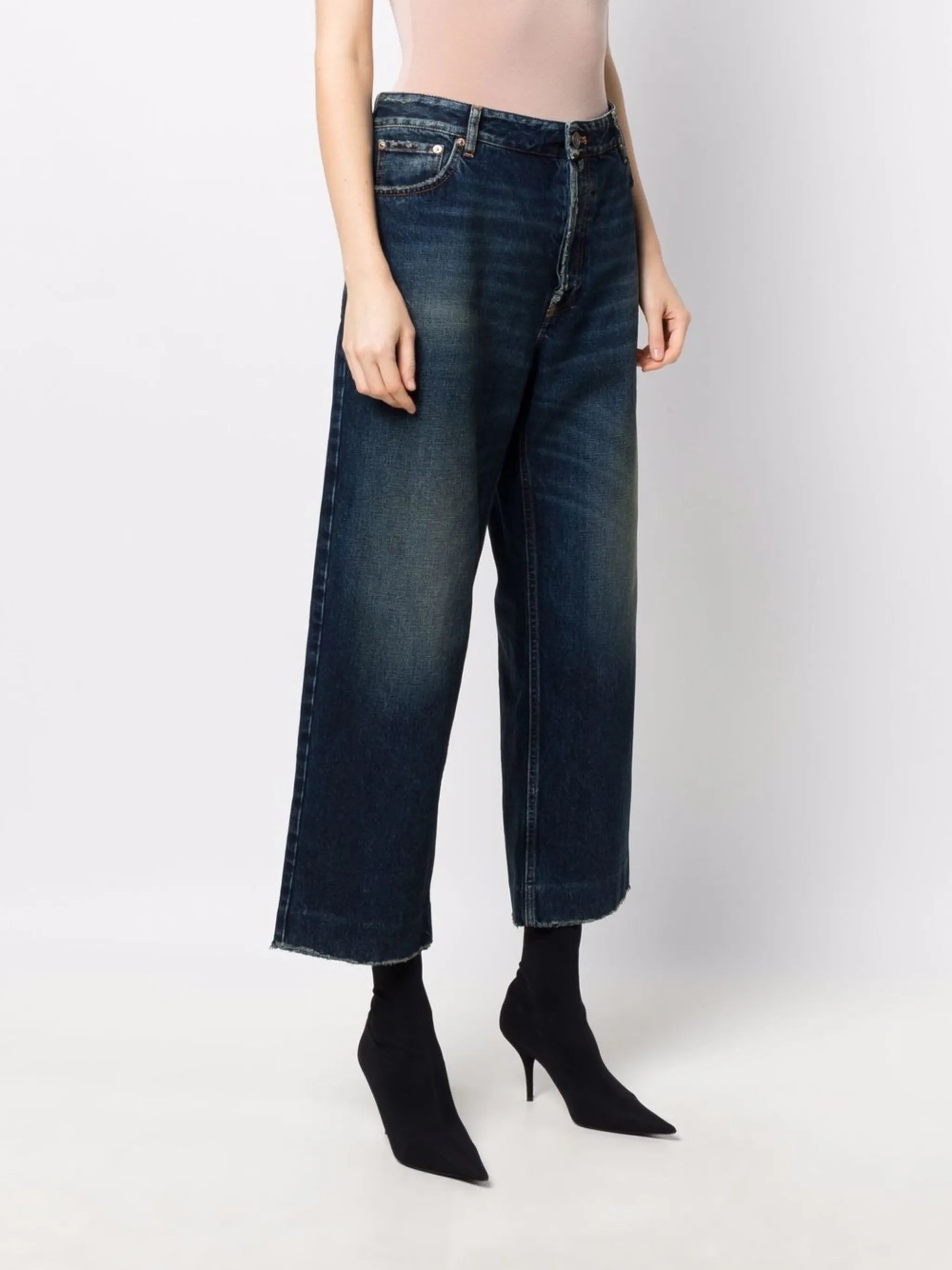 cropped wide-leg jeans