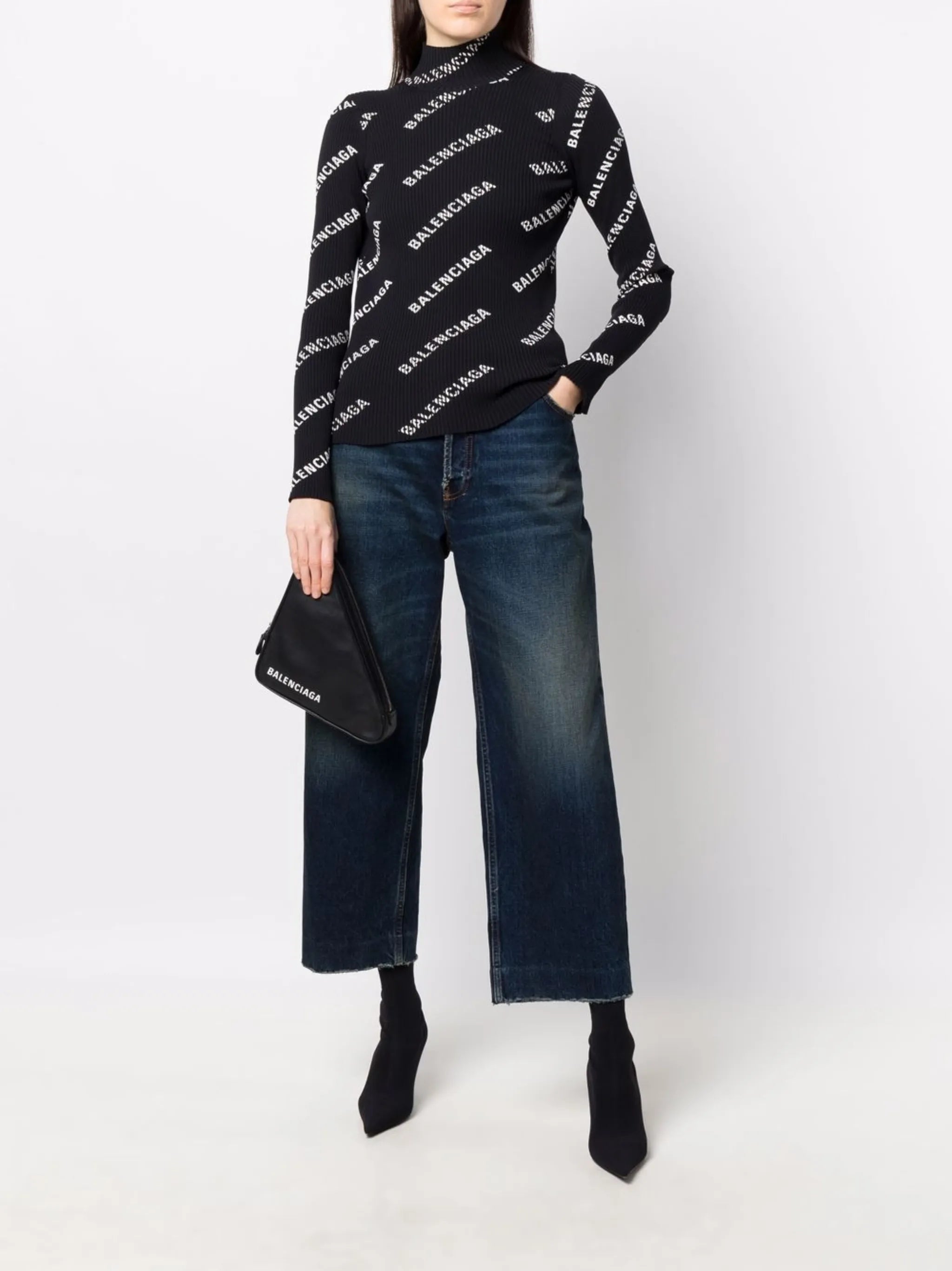 cropped wide-leg jeans