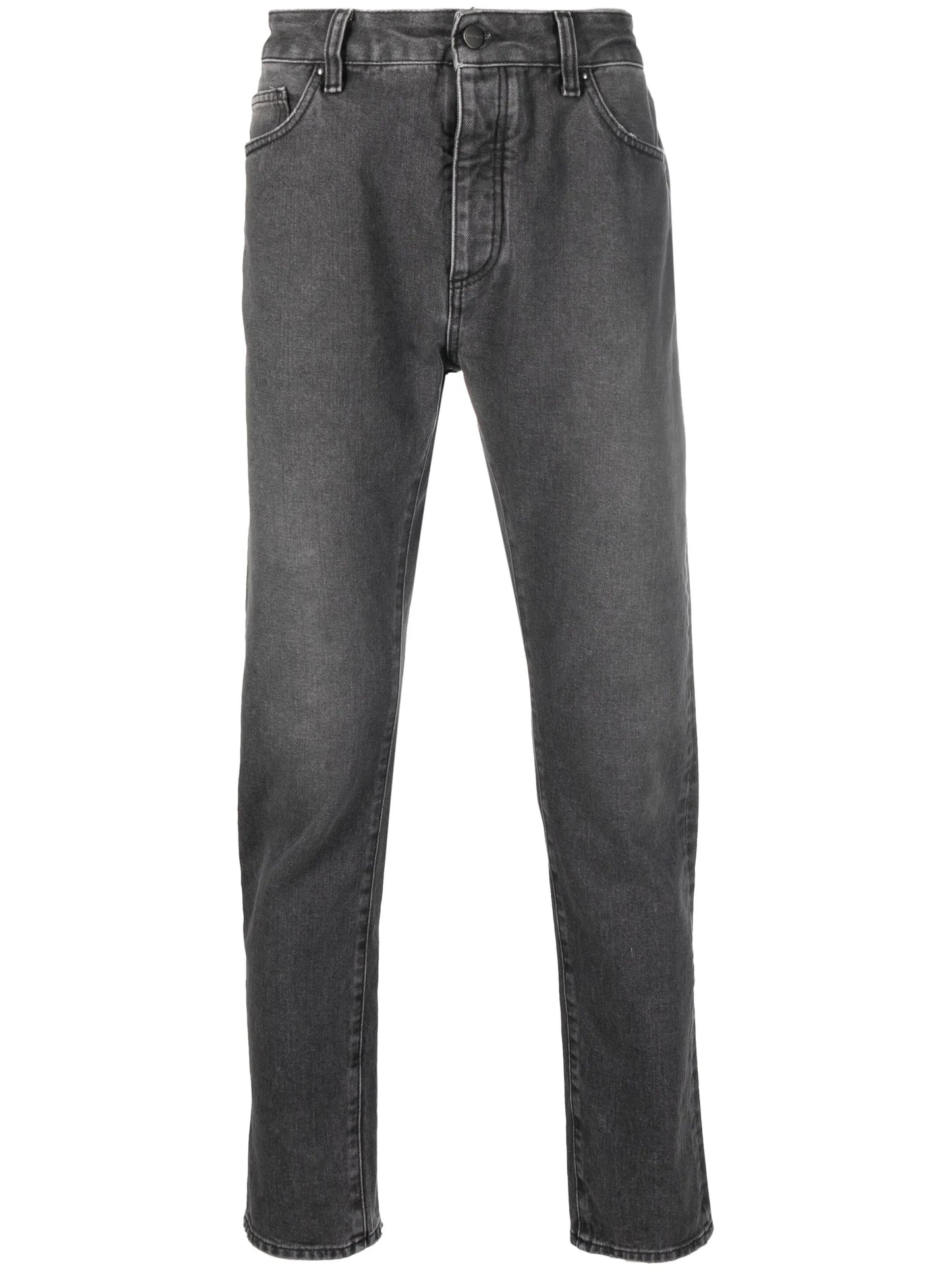 Black Logo Print Straight Leg Jeans