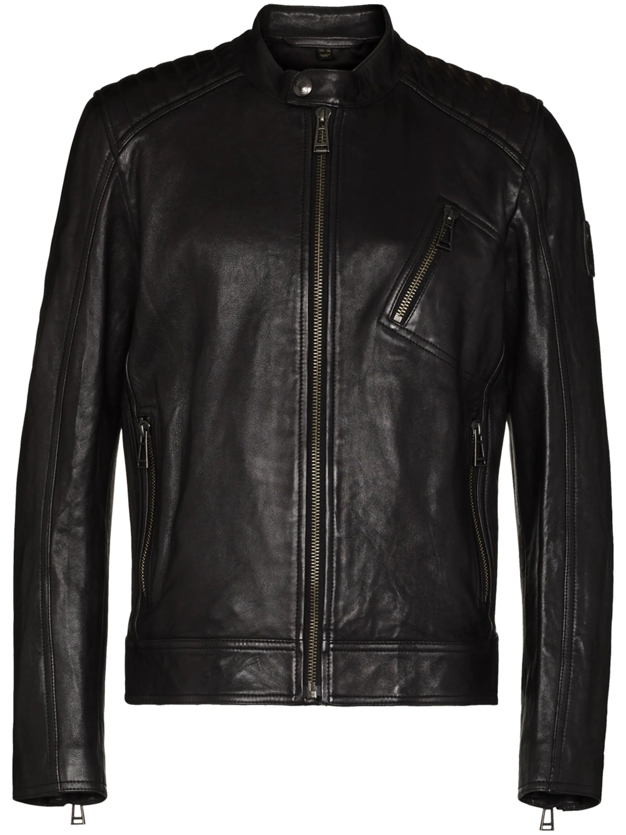 V Racer zipped leather jacket