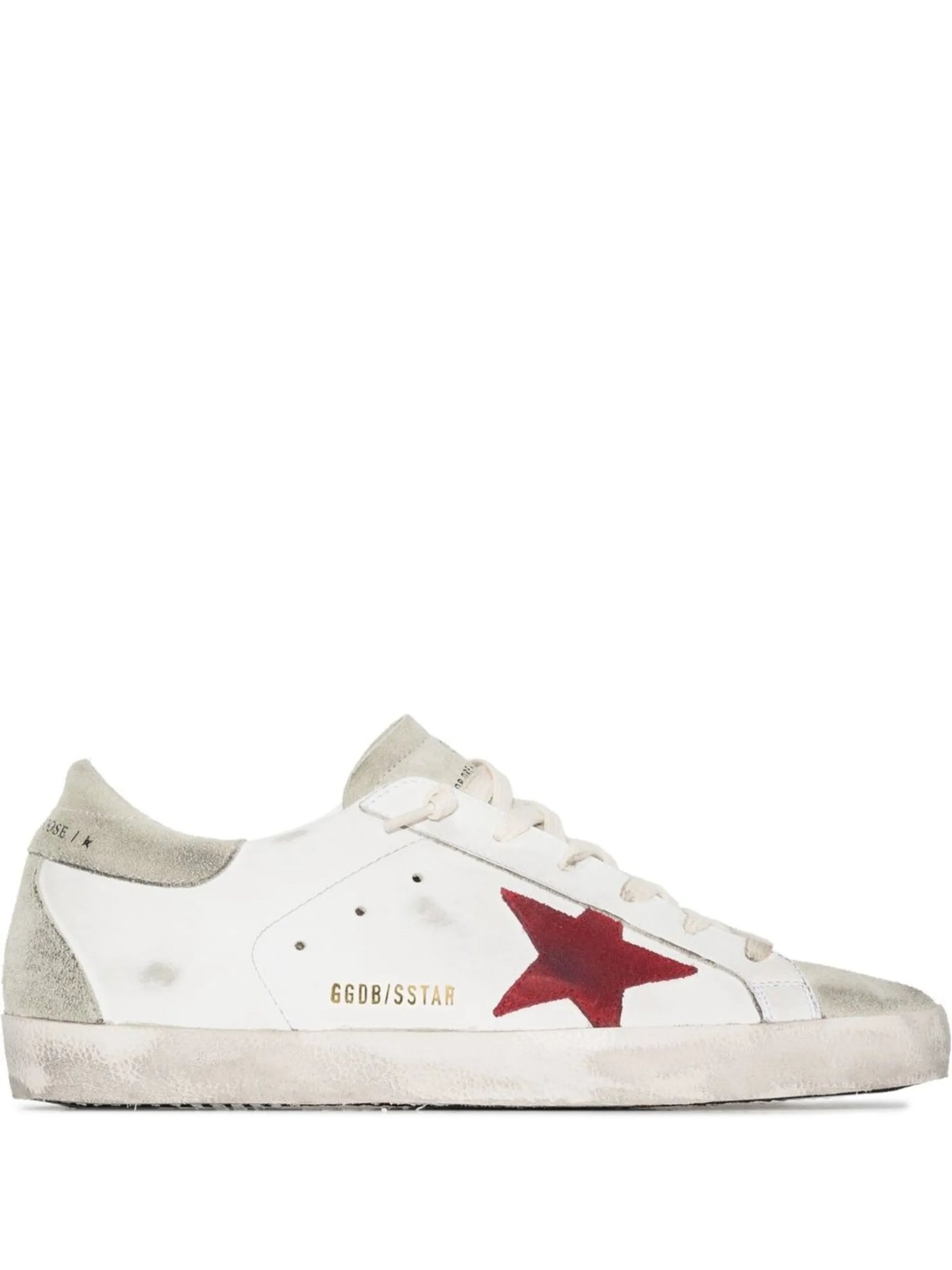 Superstar distressed lace-up sneakers