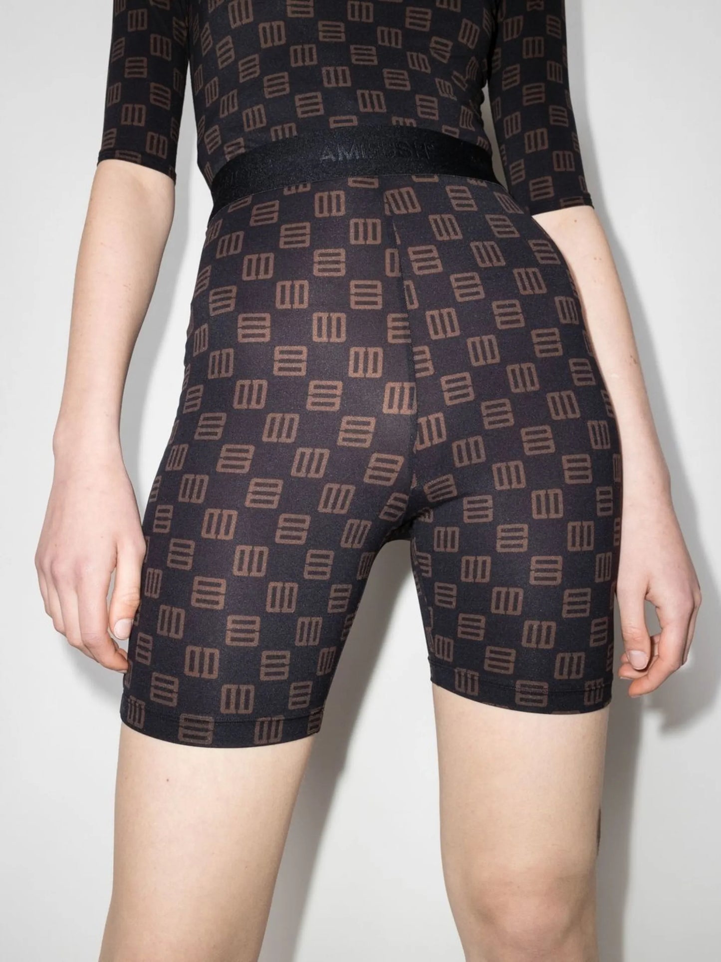 monogram-print high-waist cycling shorts