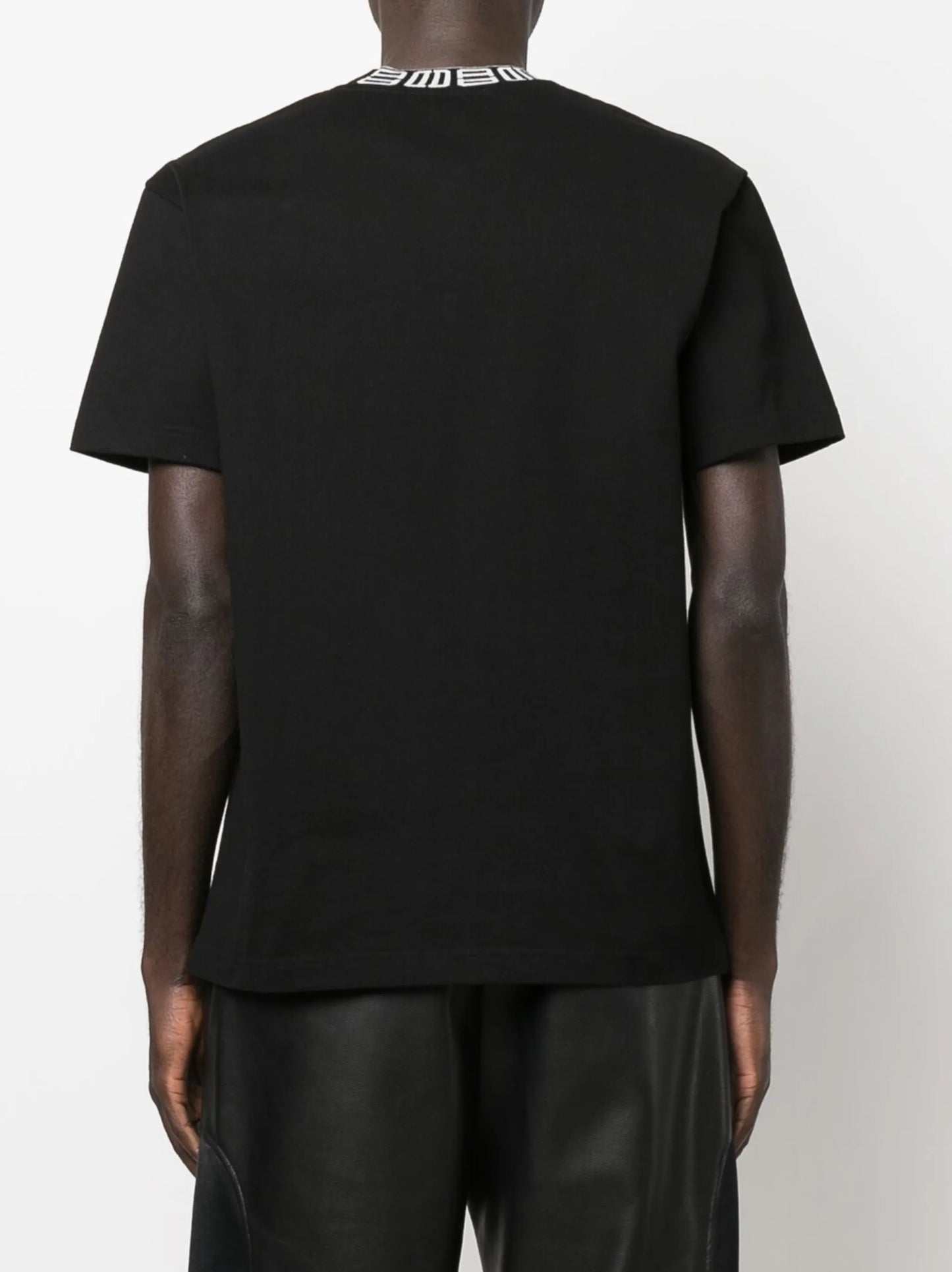 monogram ribbed-collar T-shirt