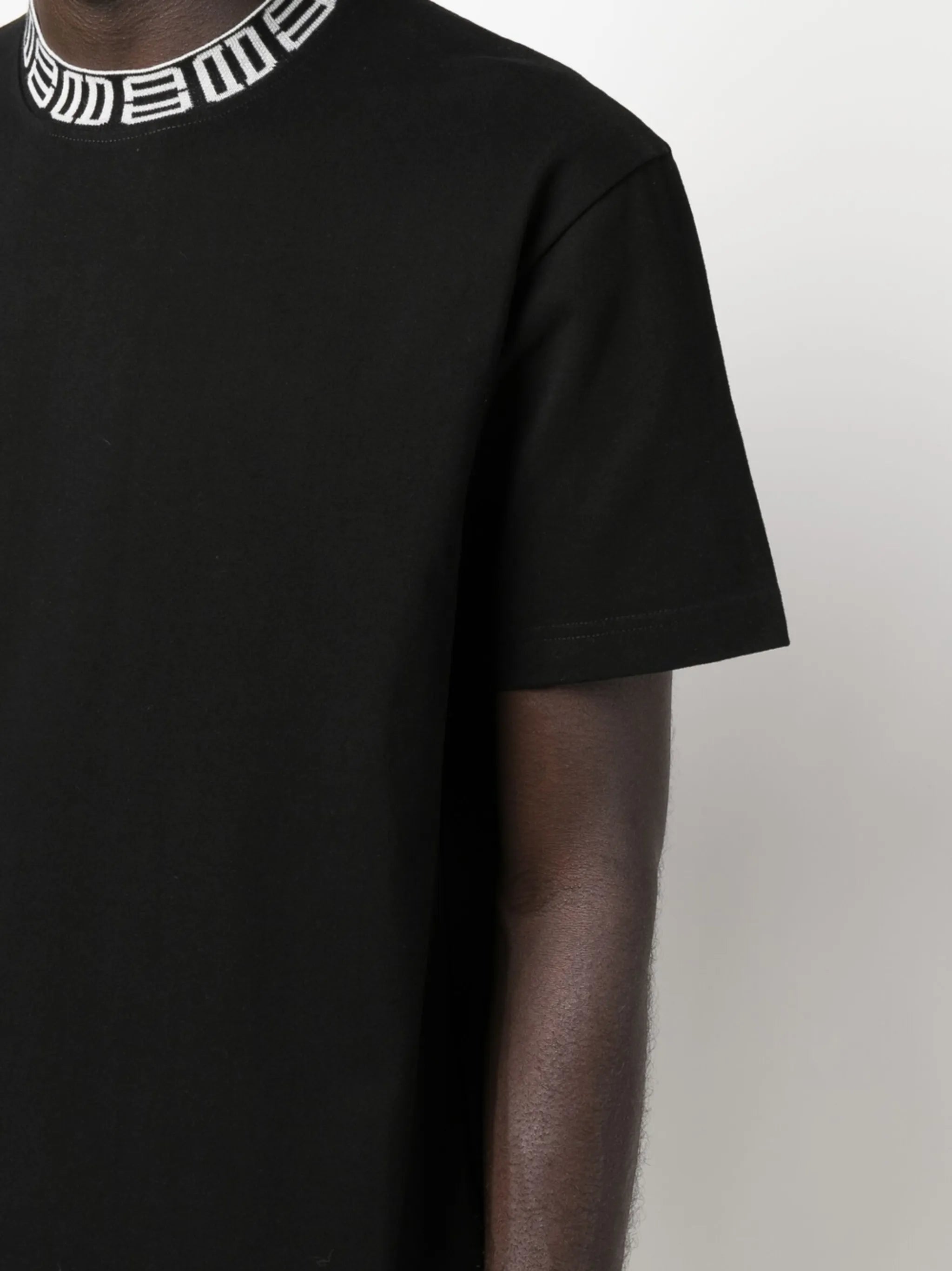 monogram ribbed-collar T-shirt