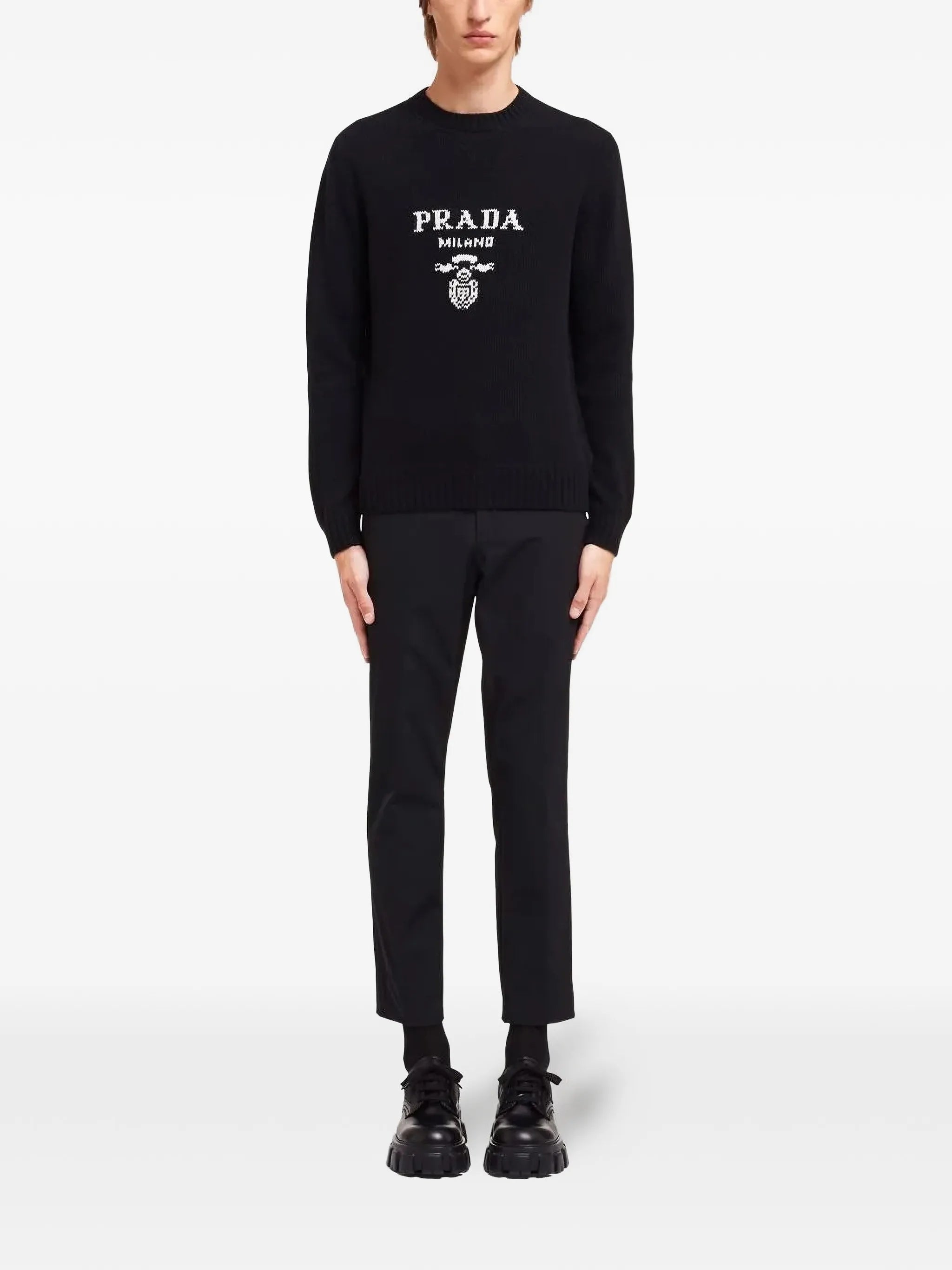 logo intarsia wool-cashmere sweater