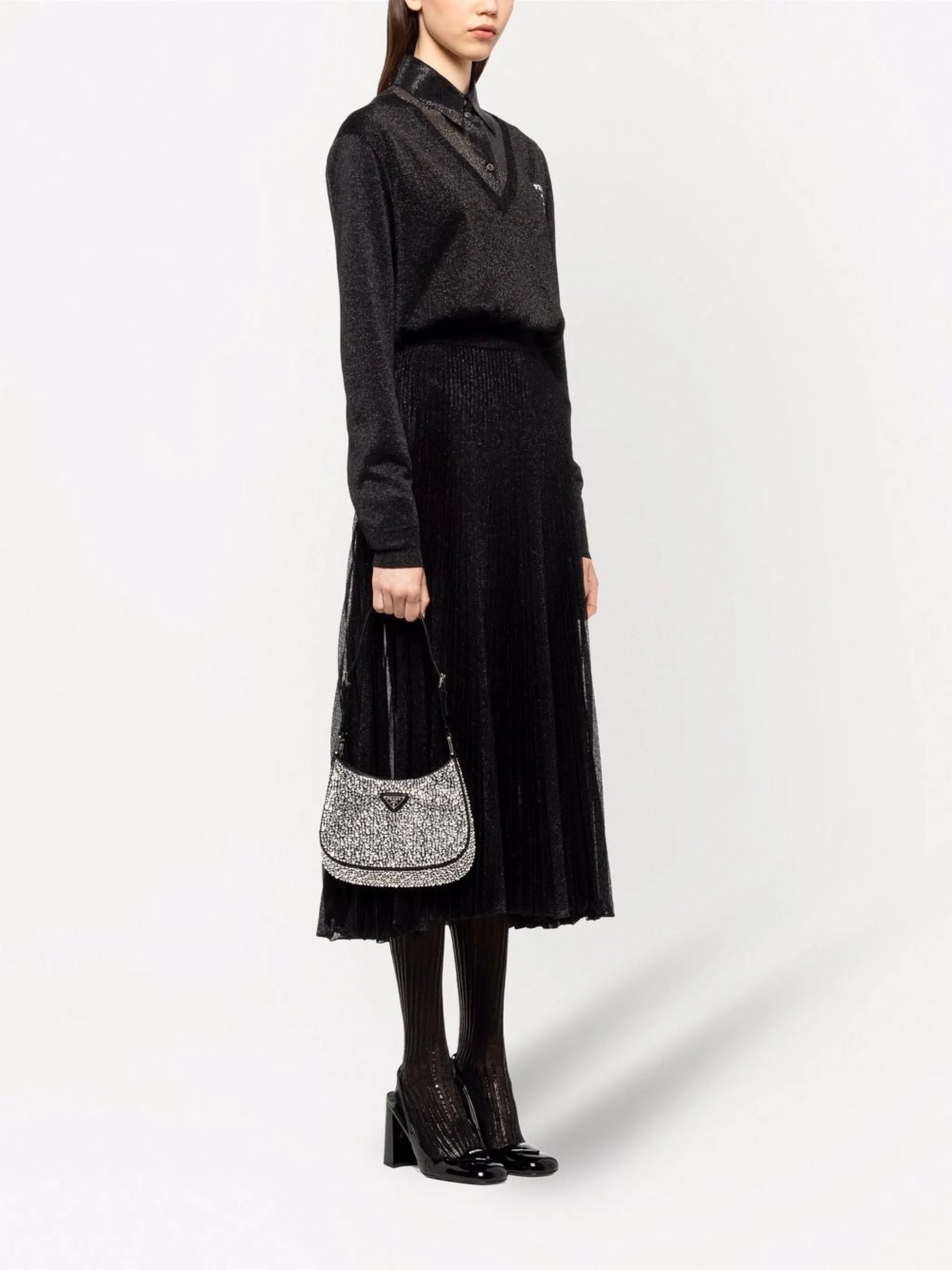 Cleo crystal-embellished shoulder bag