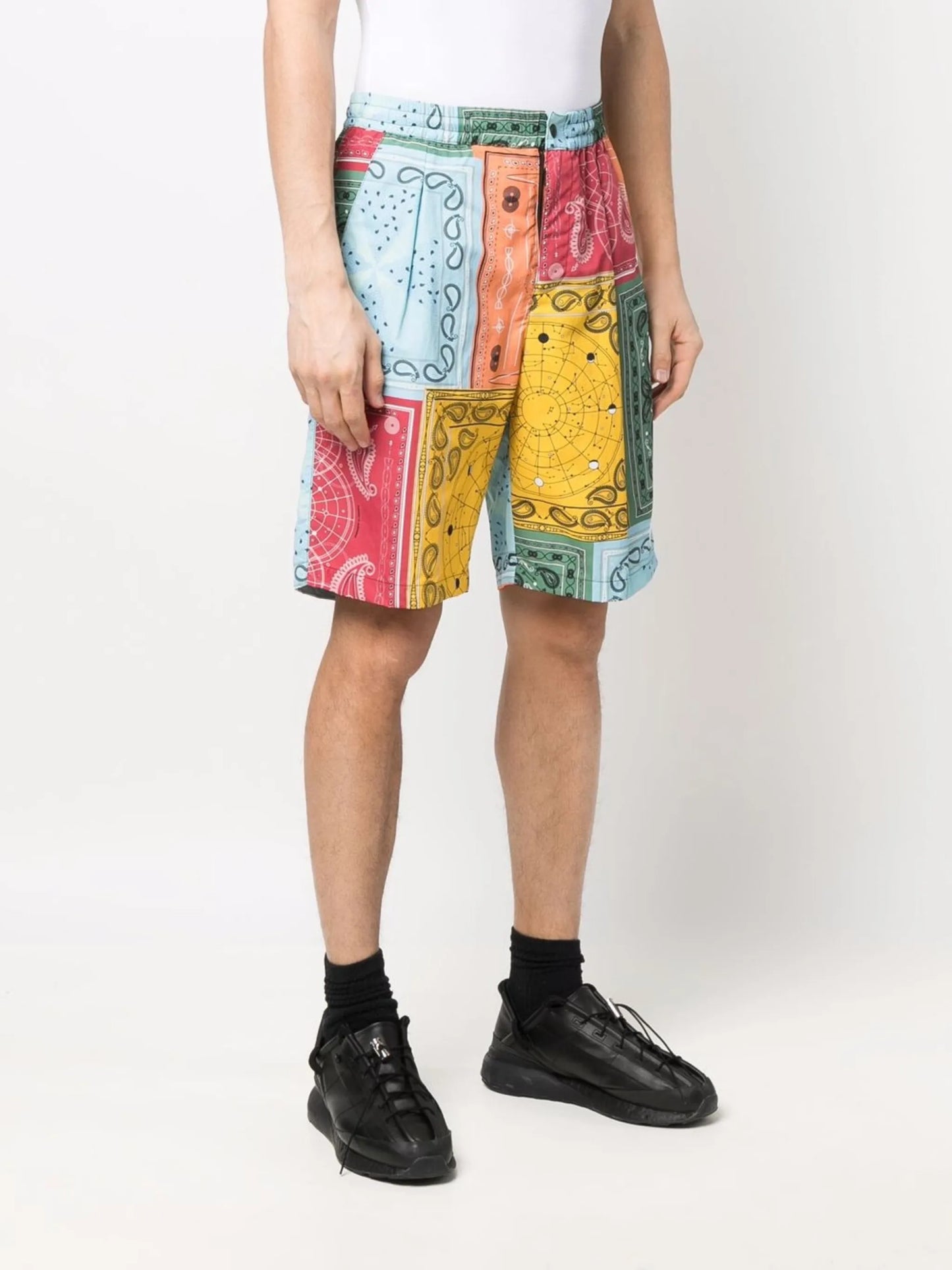 bandana patchwork shorts
