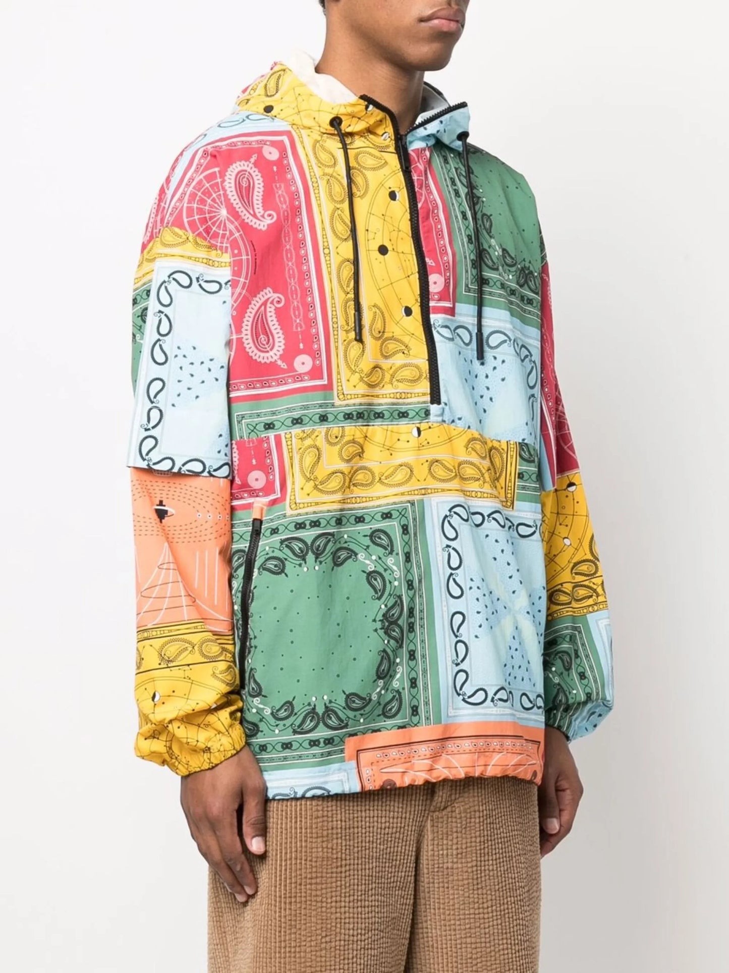 bandana-print hooded jacket