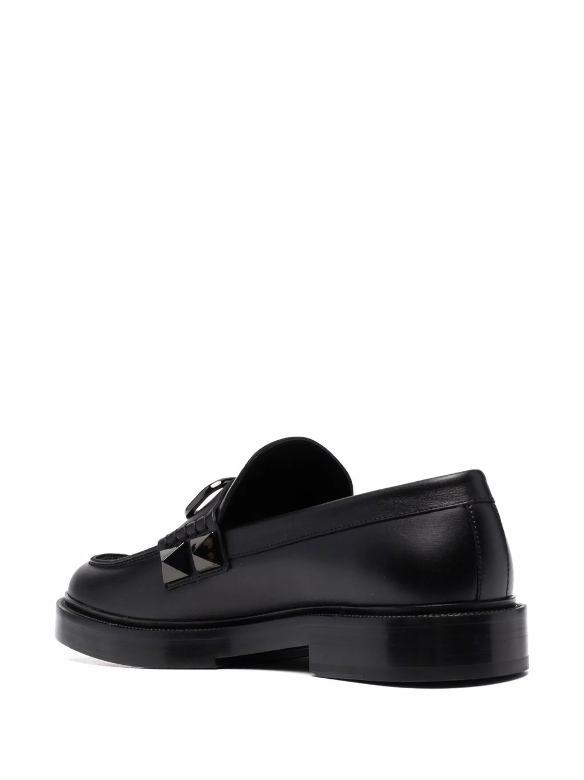 Stud Sign leather loafers