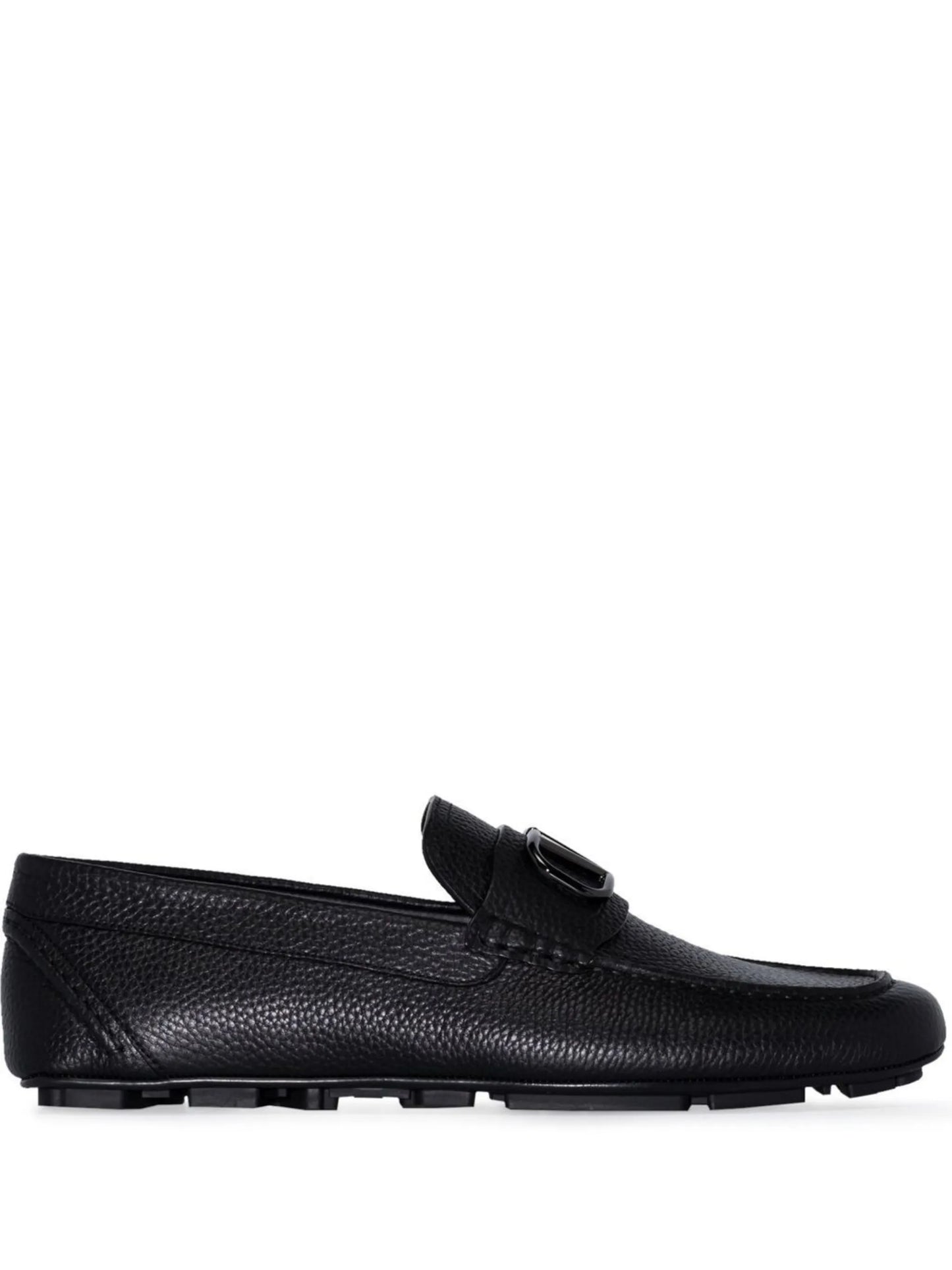 VLogo leather loafers