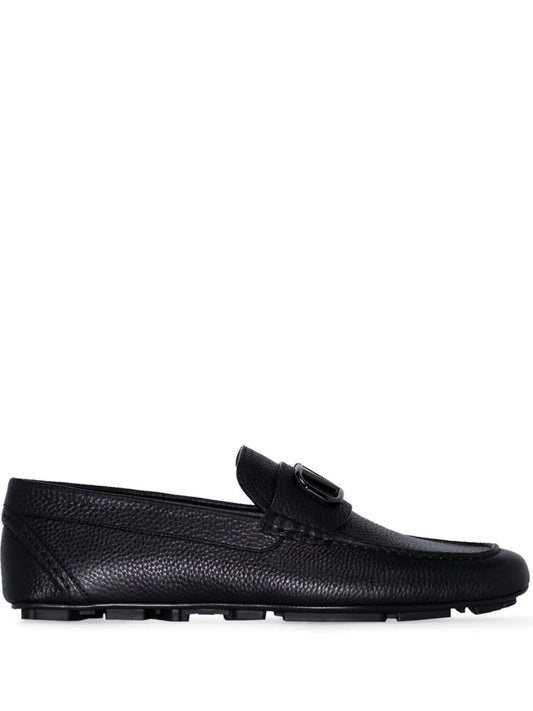 VLogo leather loafers