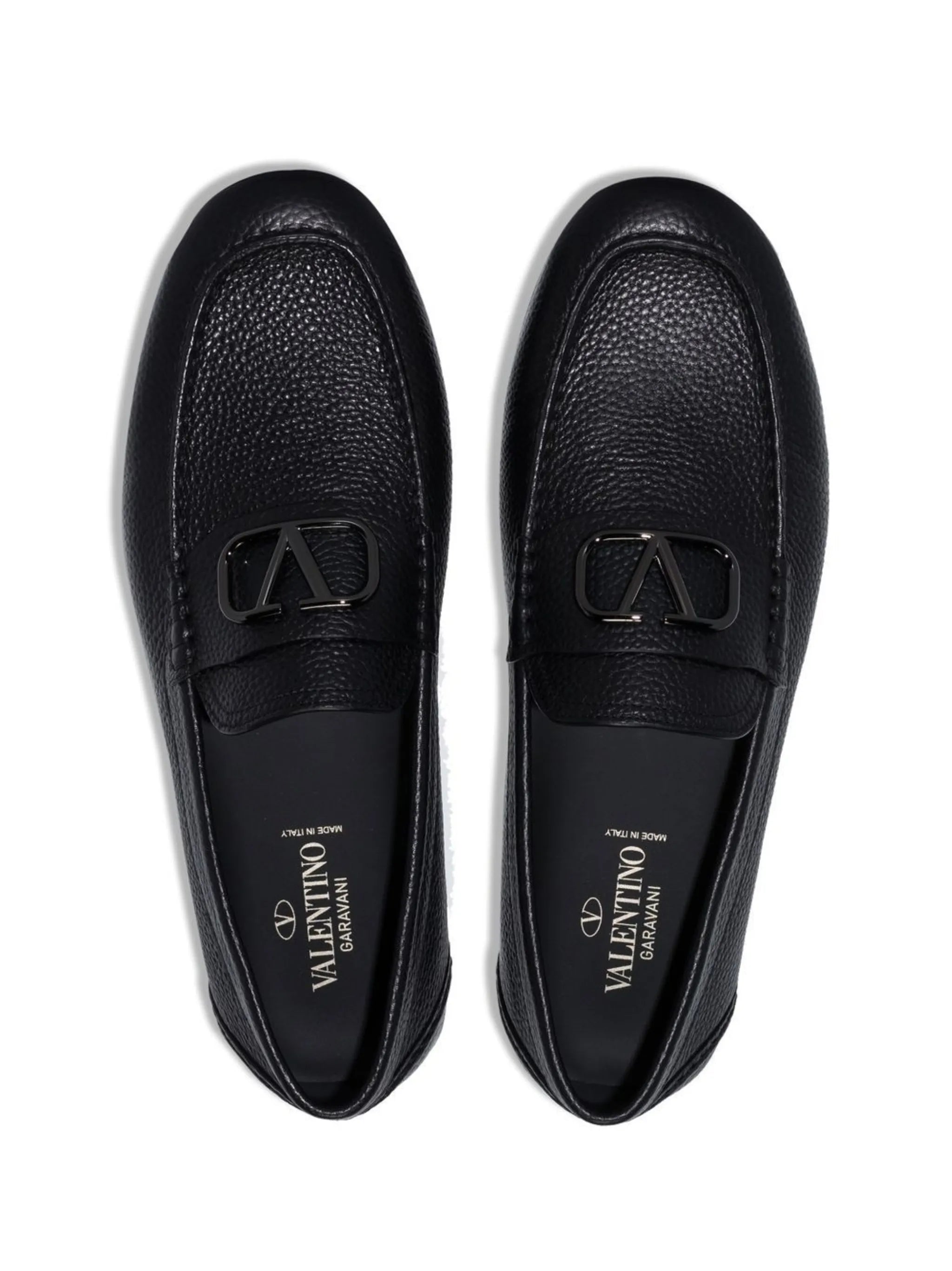VLogo leather loafers