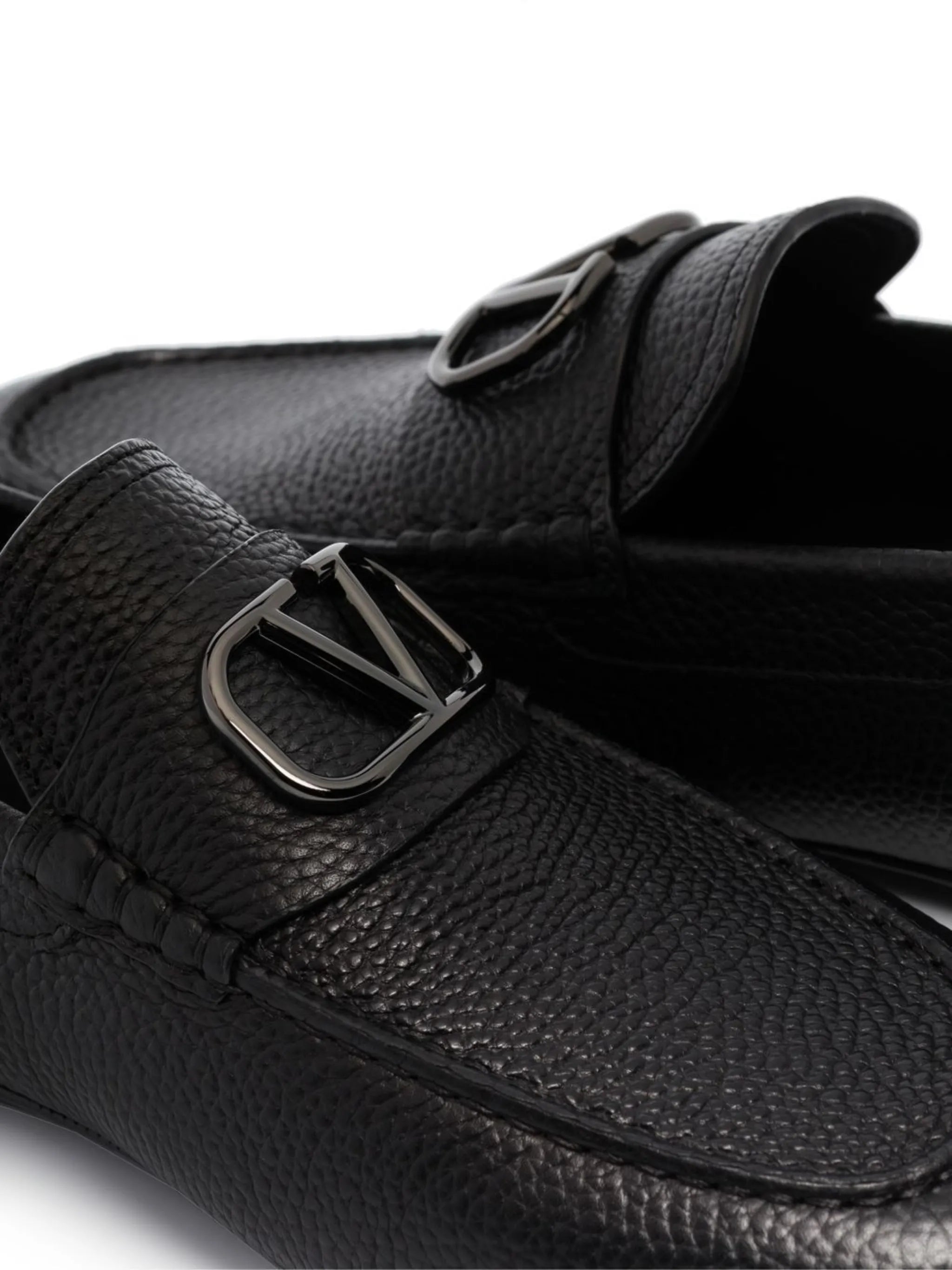 VLogo leather loafers