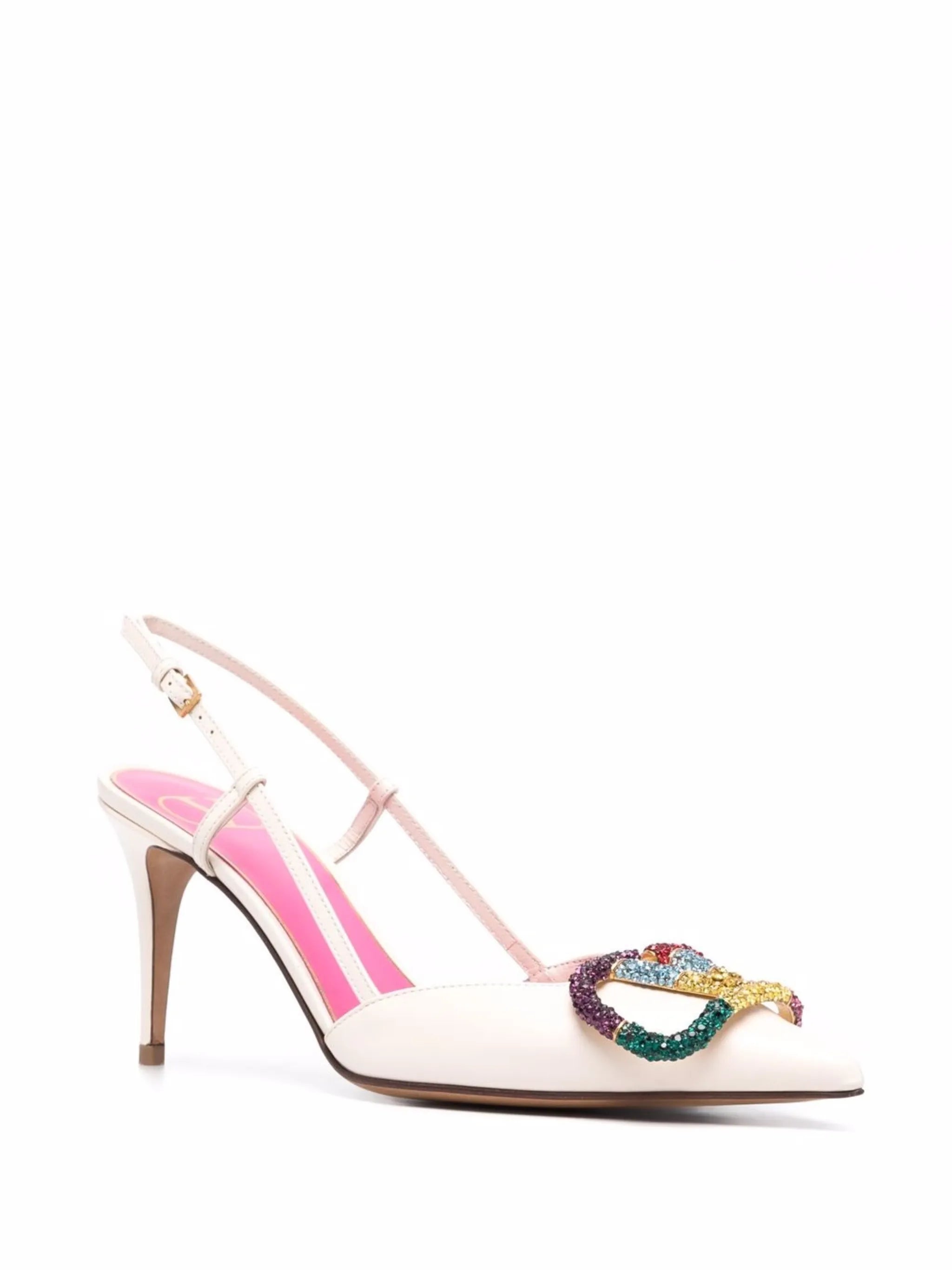 crystal-embellished VLogo pumps