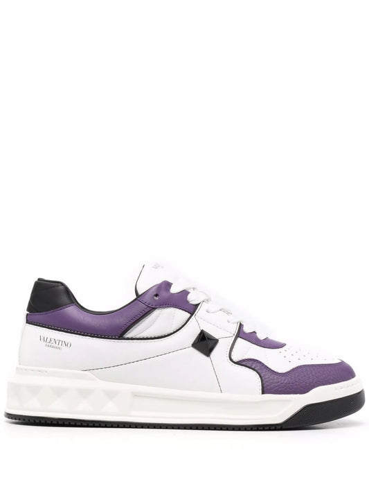 logo print perforated trainers