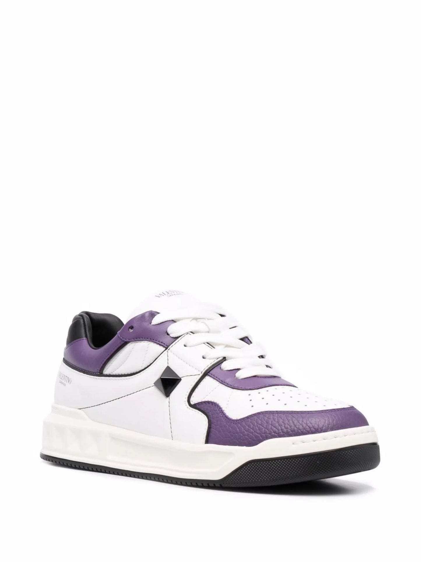 logo print perforated trainers