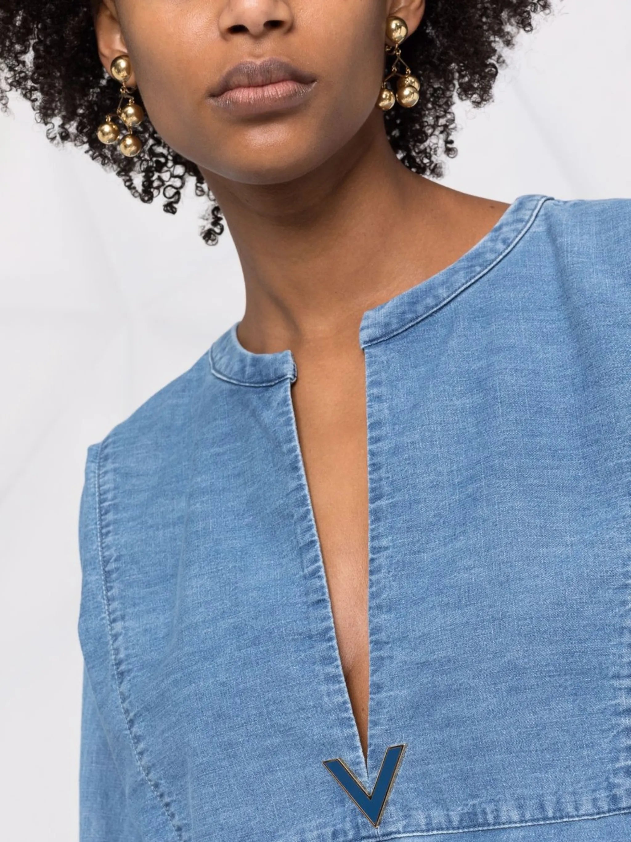 denim tunic-style dress