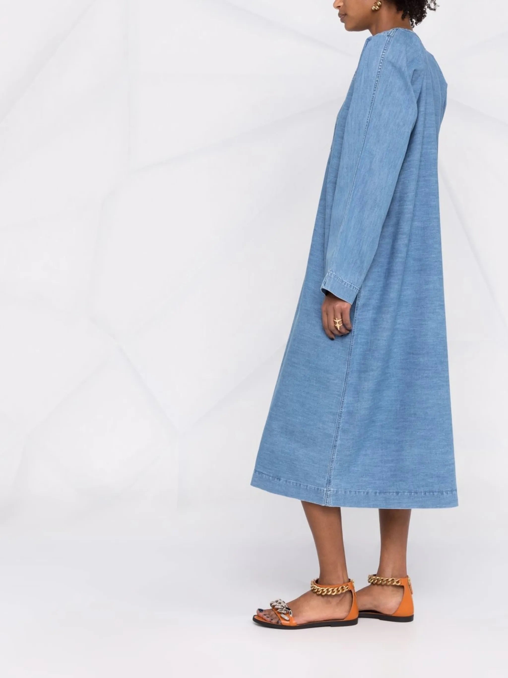 denim tunic-style dress