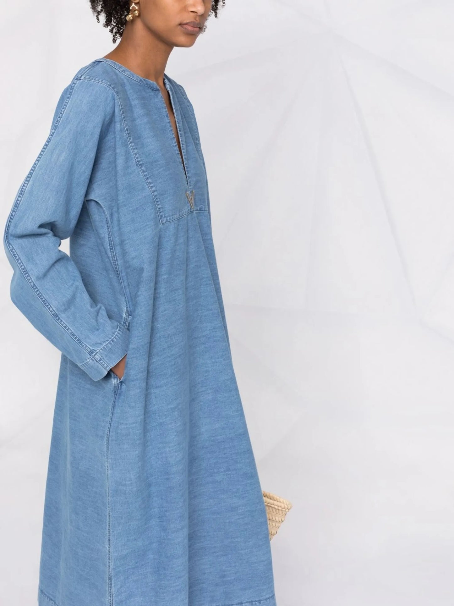 denim tunic-style dress