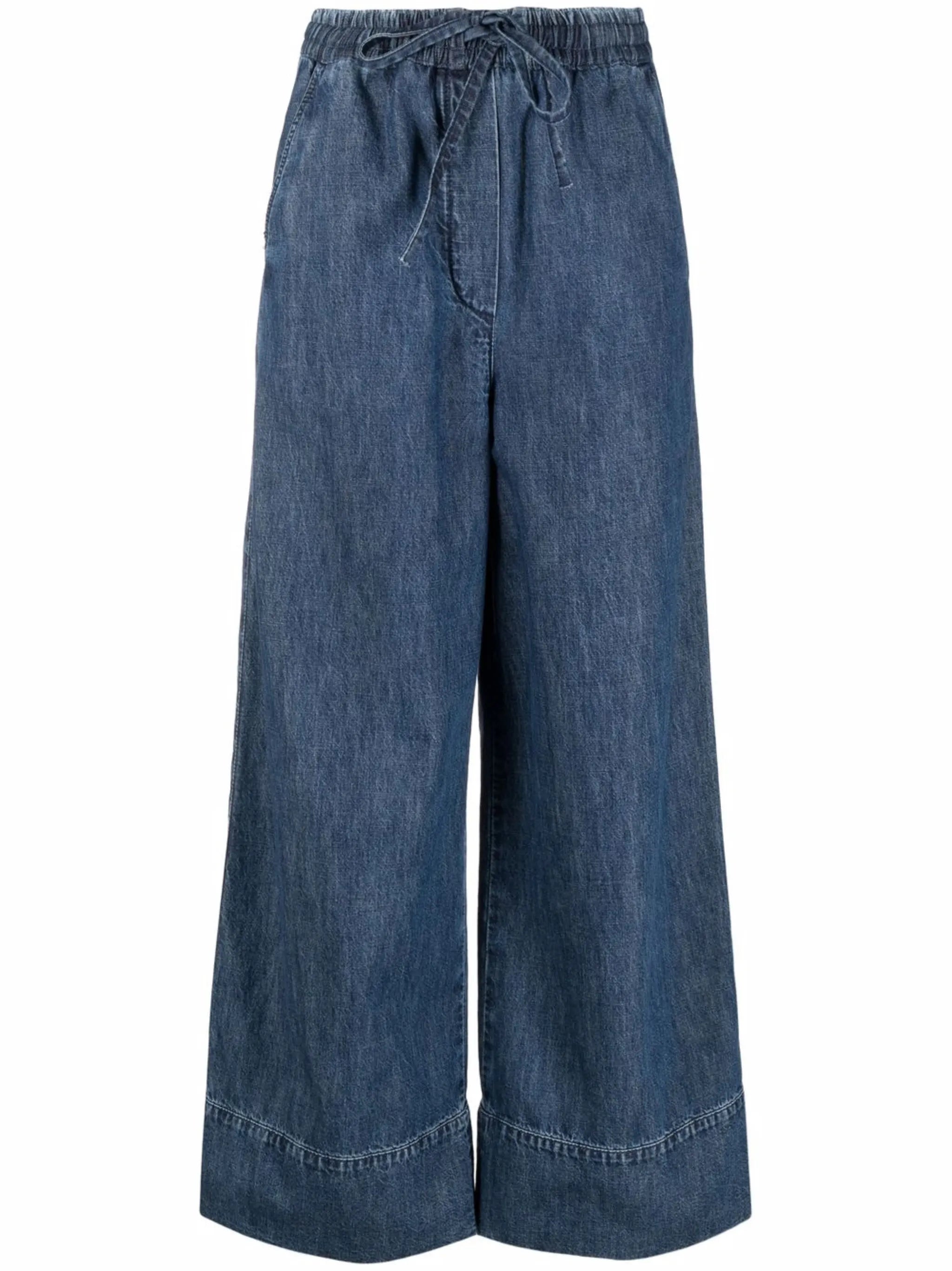 logo plaque wide-leg jeans