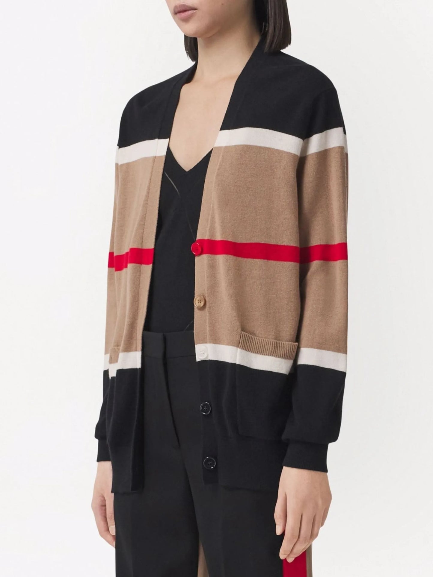 Icon stripe knitted cardigan