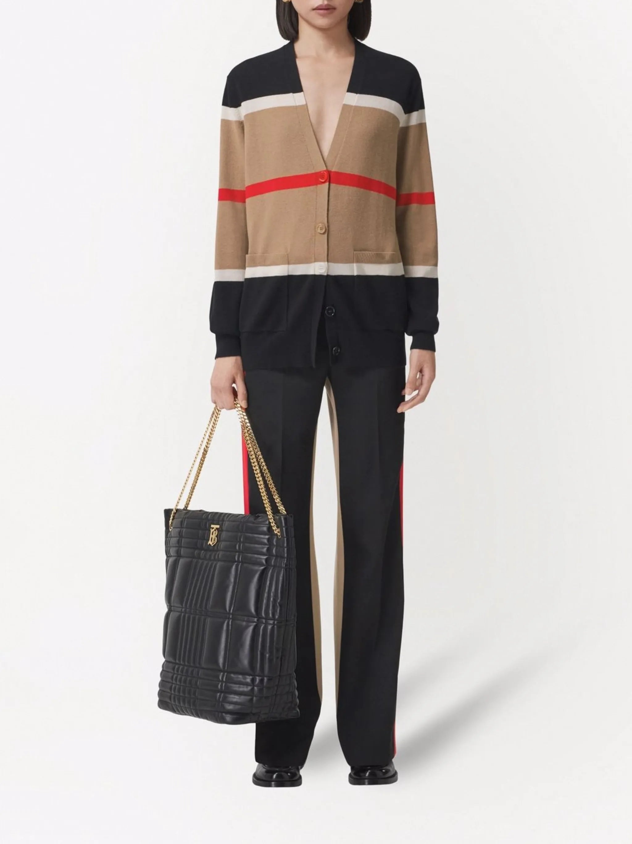 Icon stripe knitted cardigan