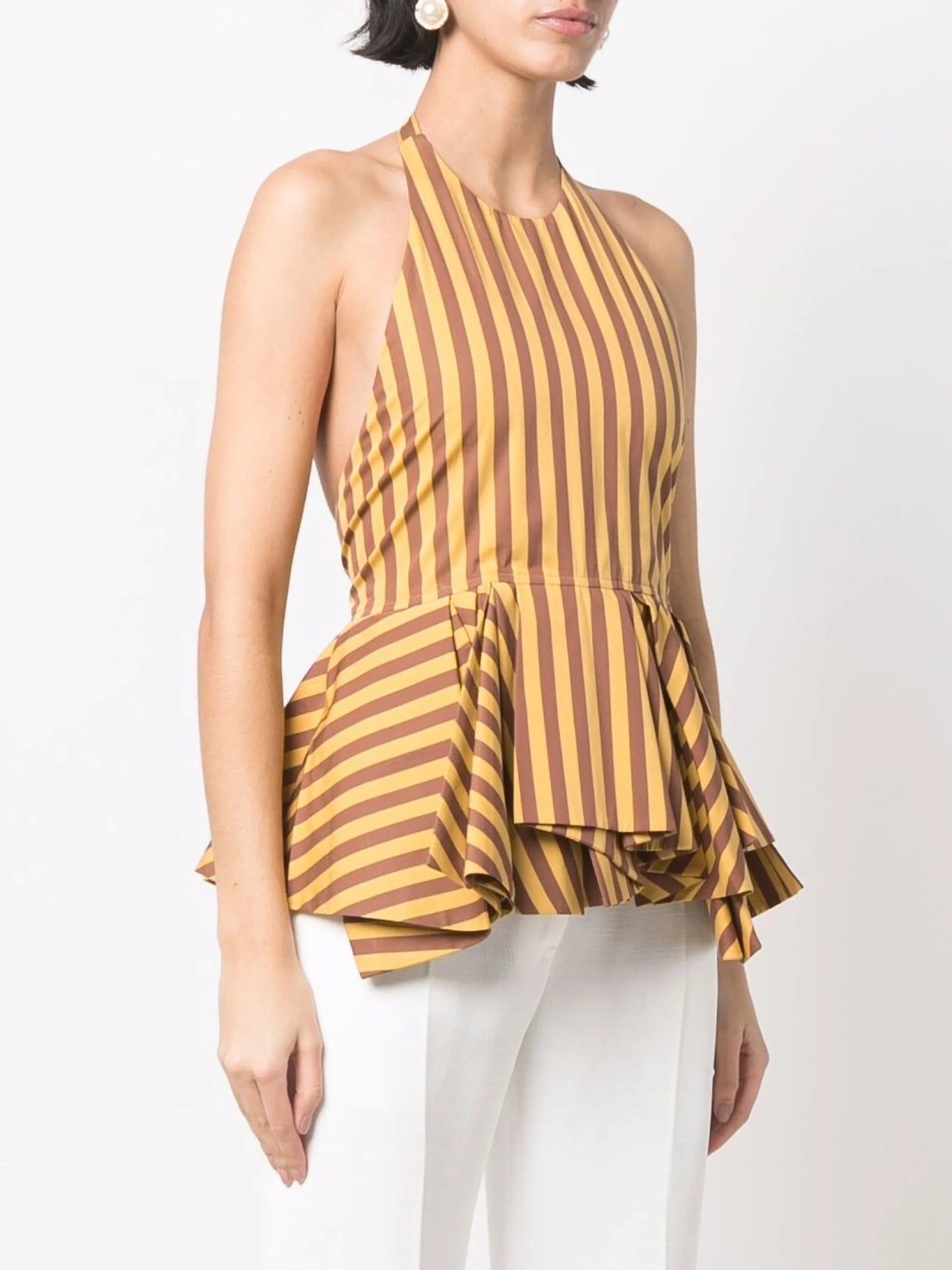 striped halterneck top