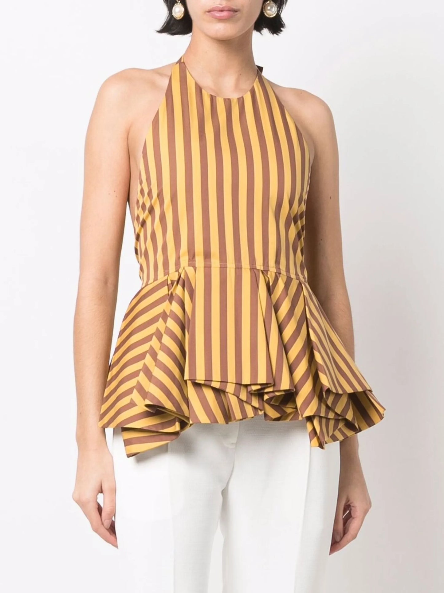 striped halterneck top