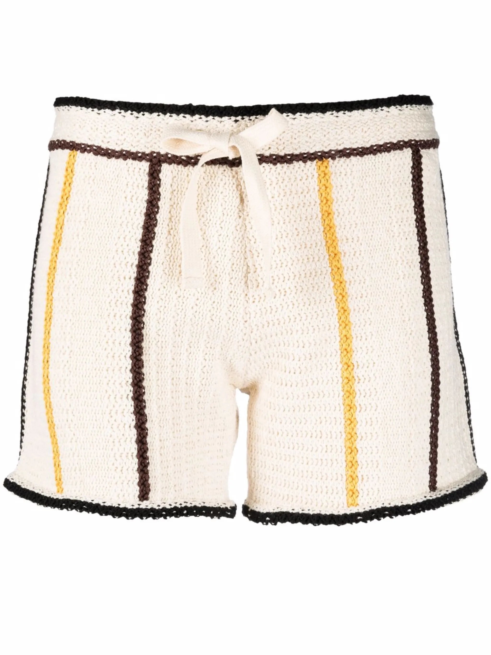 striped knitted shorts
