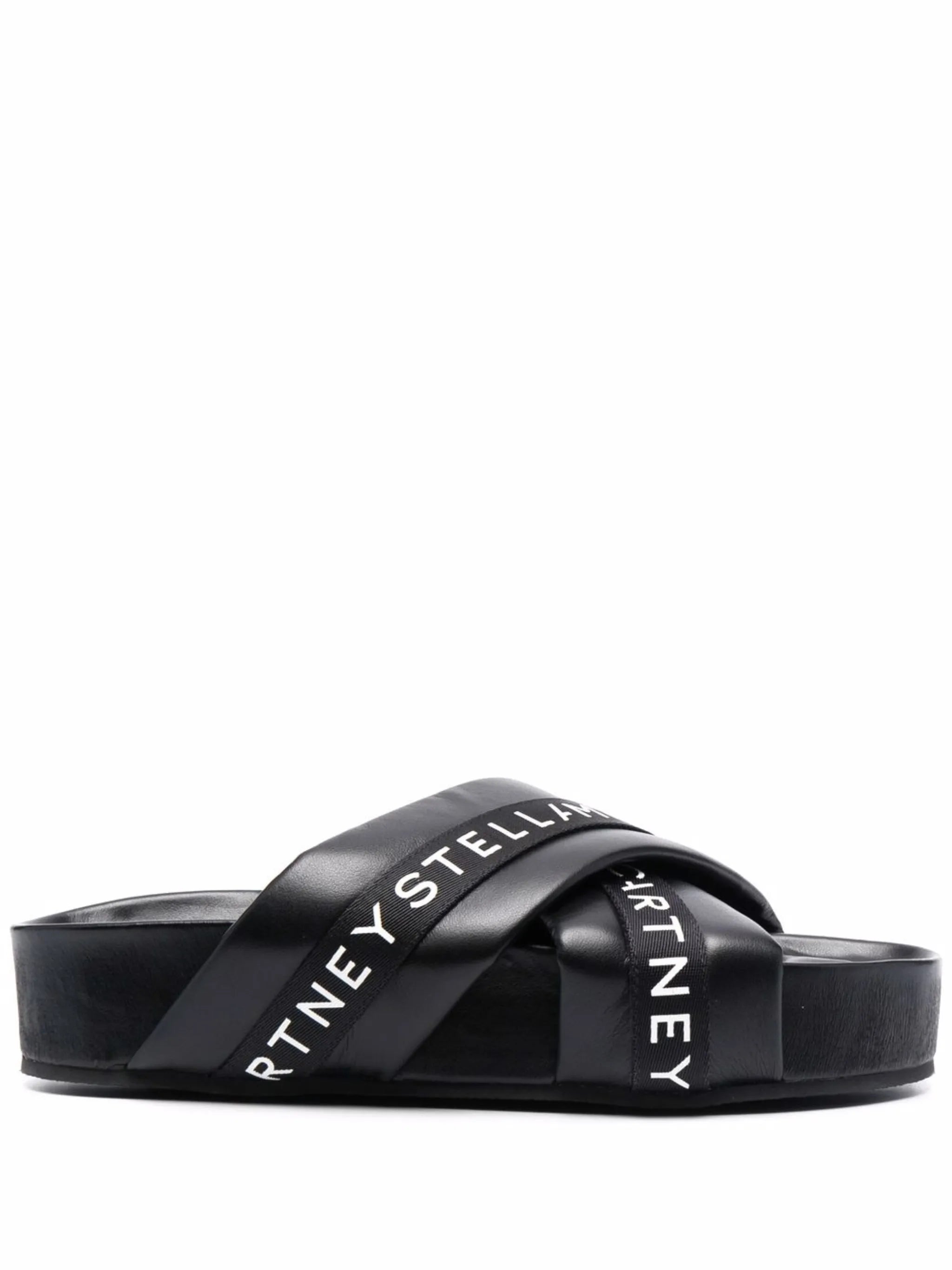 logo tape platform sandals