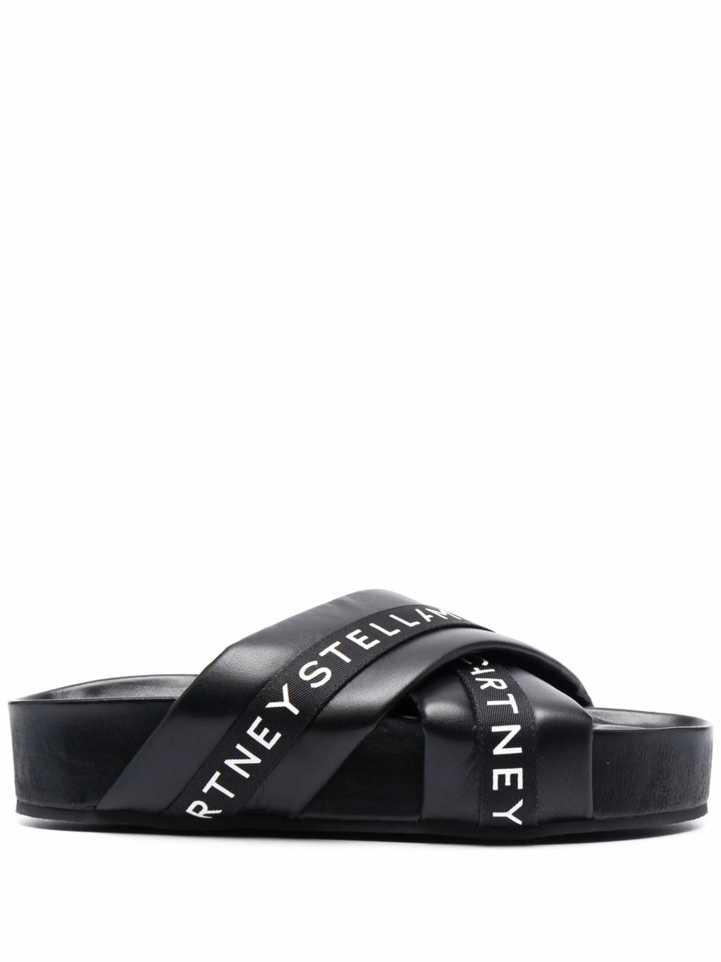 logo tape platform sandals