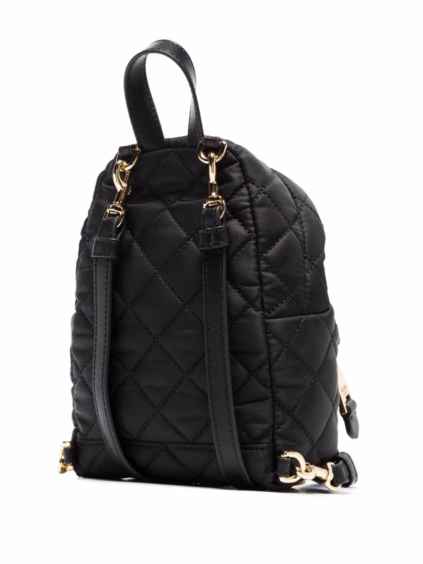 quilted logo-plaque backpack