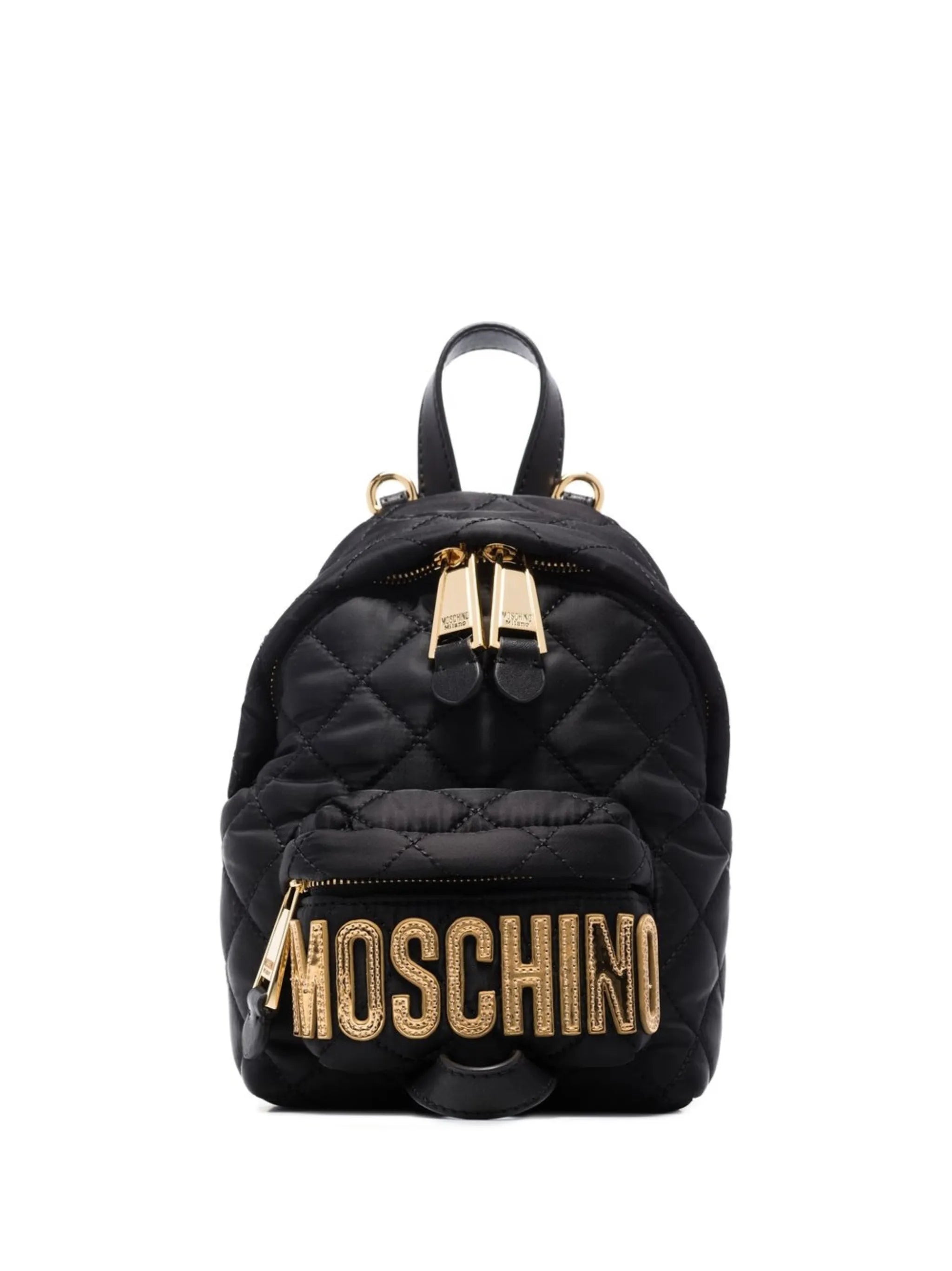 quilted logo-plaque backpack