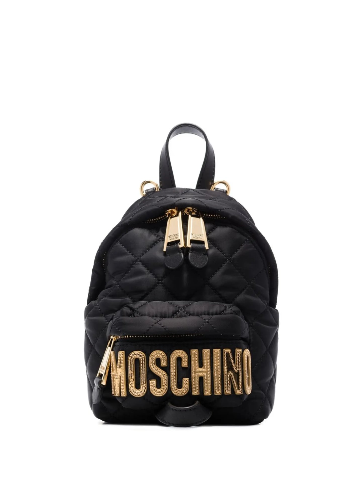 quilted logo-plaque backpack
