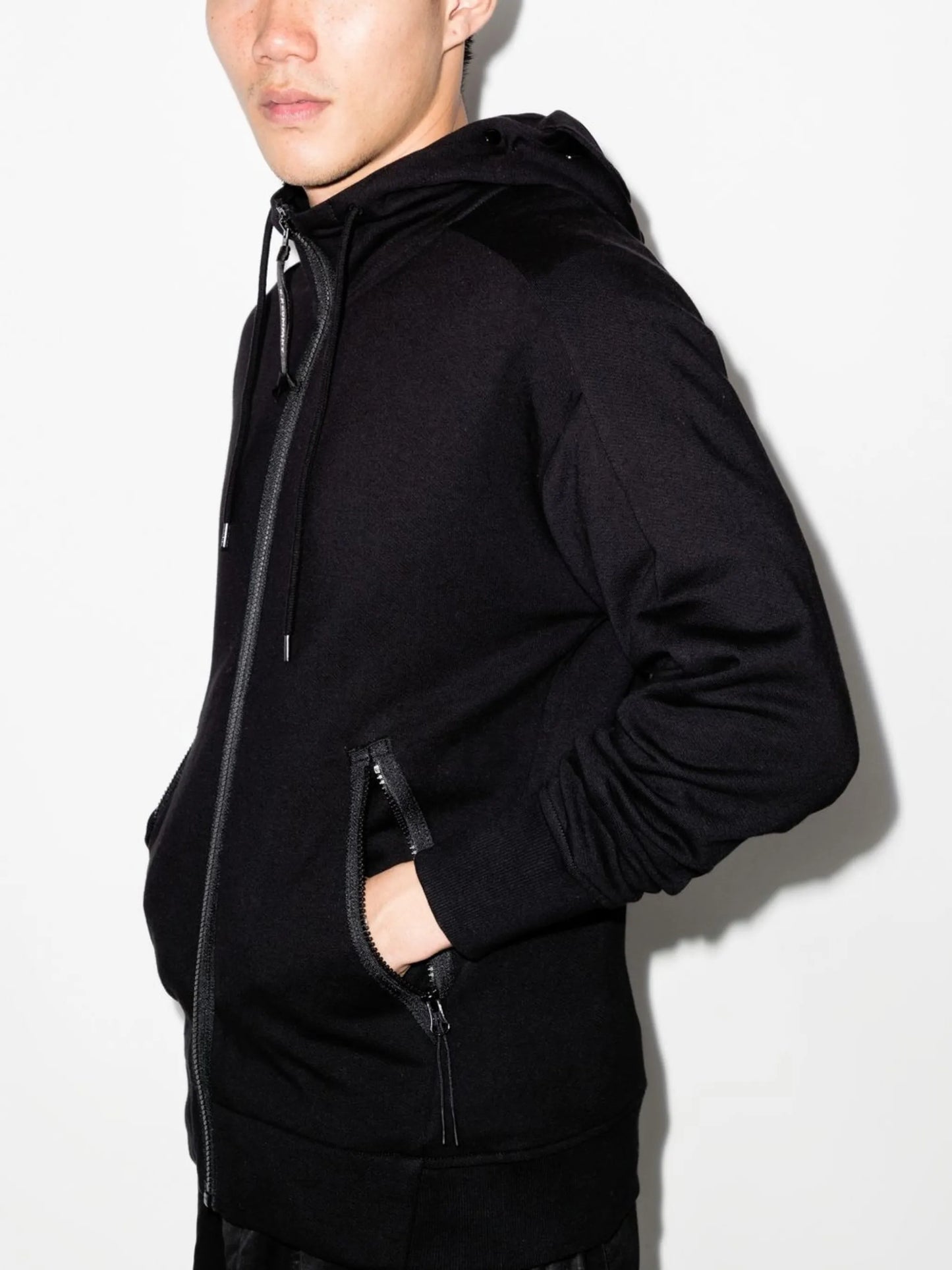 zip-fastening Goggle hoodie