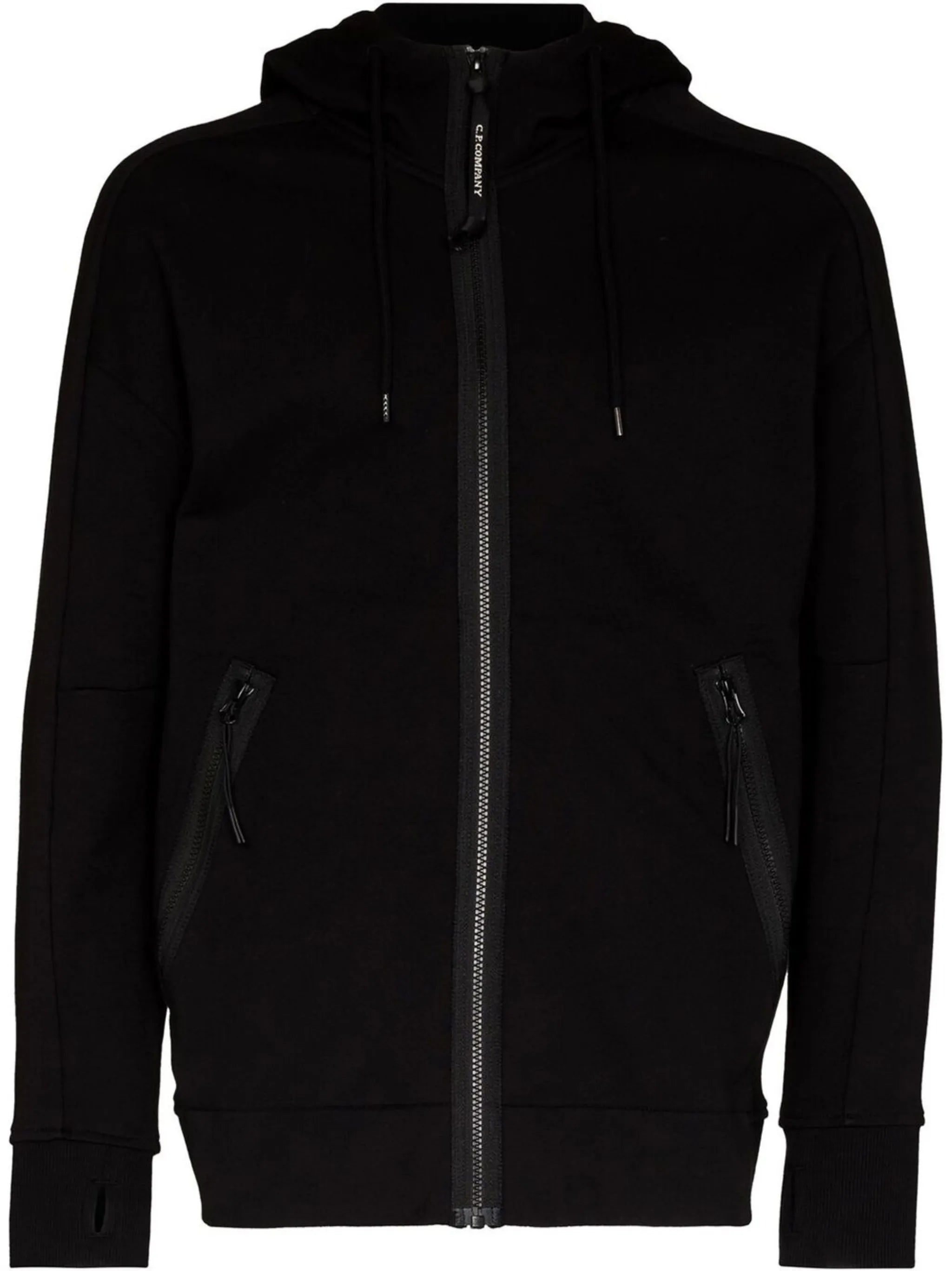 zip-fastening Goggle hoodie