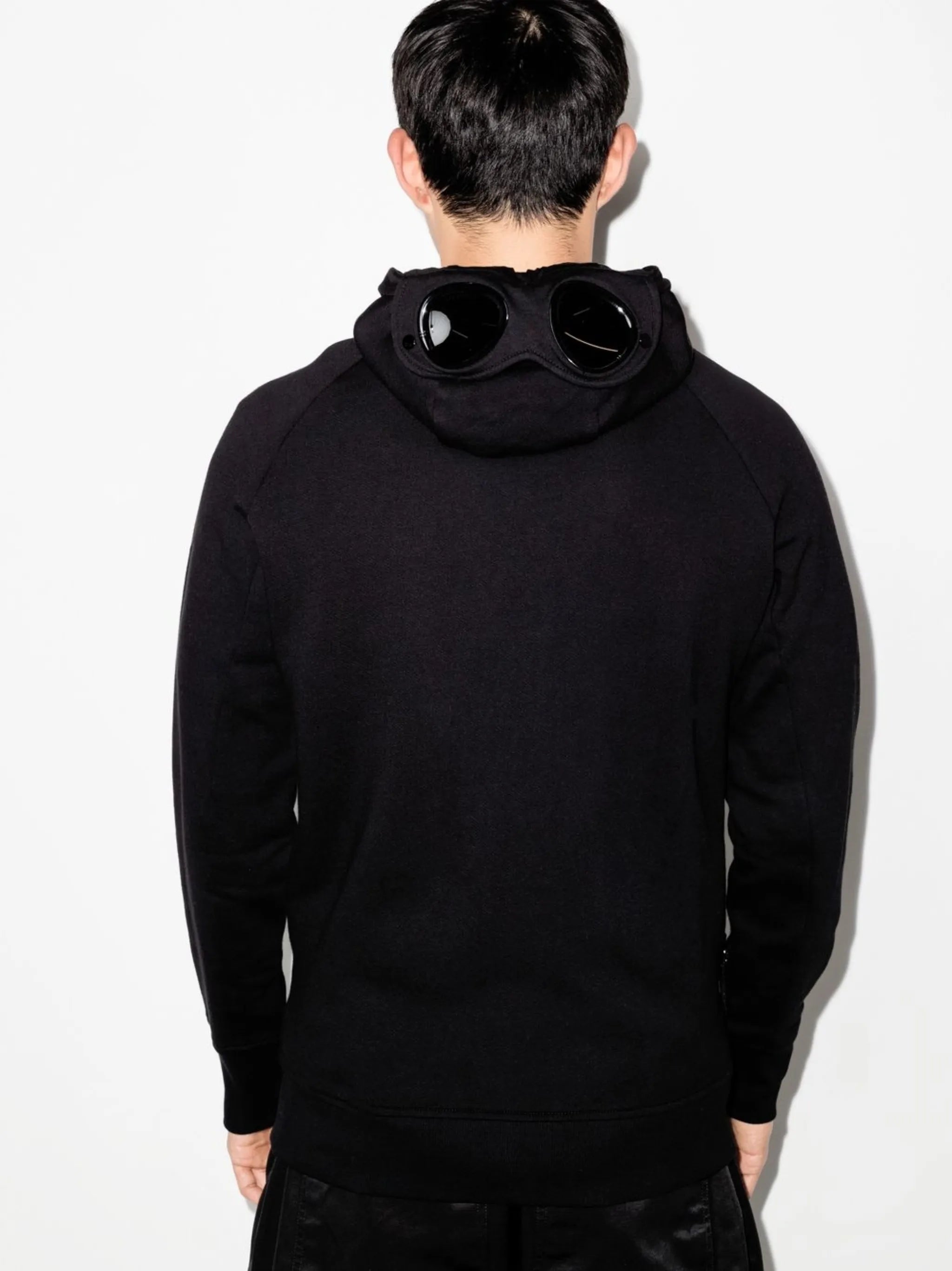 zip-fastening Goggle hoodie